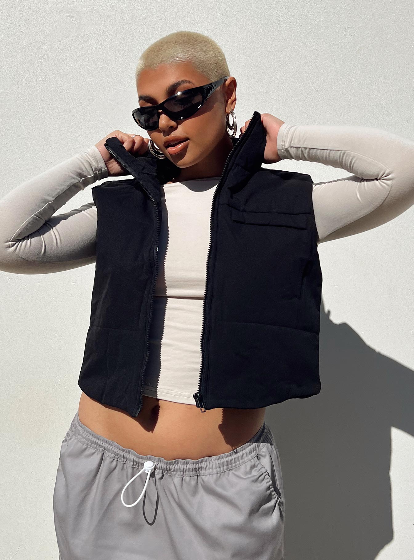 Kirby Puffer Vest Black-Vipp Girl