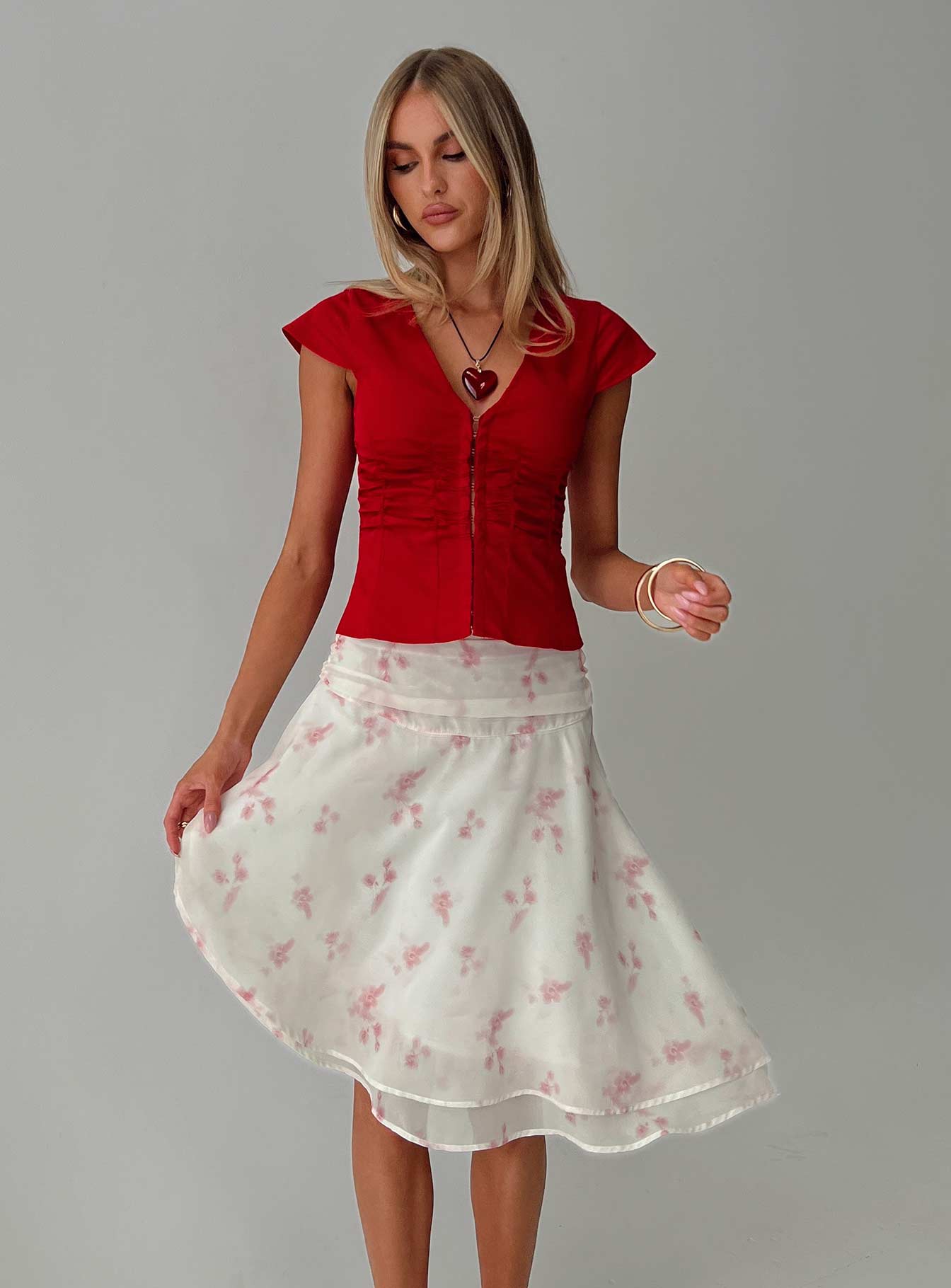 Charisse Asymmetrical Midi Skirt Floral-Vipp Girl