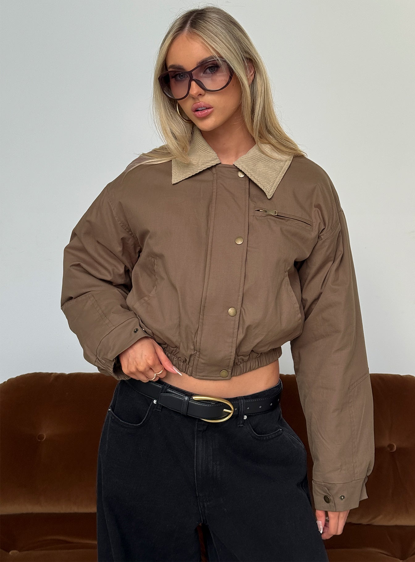 Fateful Collared Jacket Brown-Vipp Girl