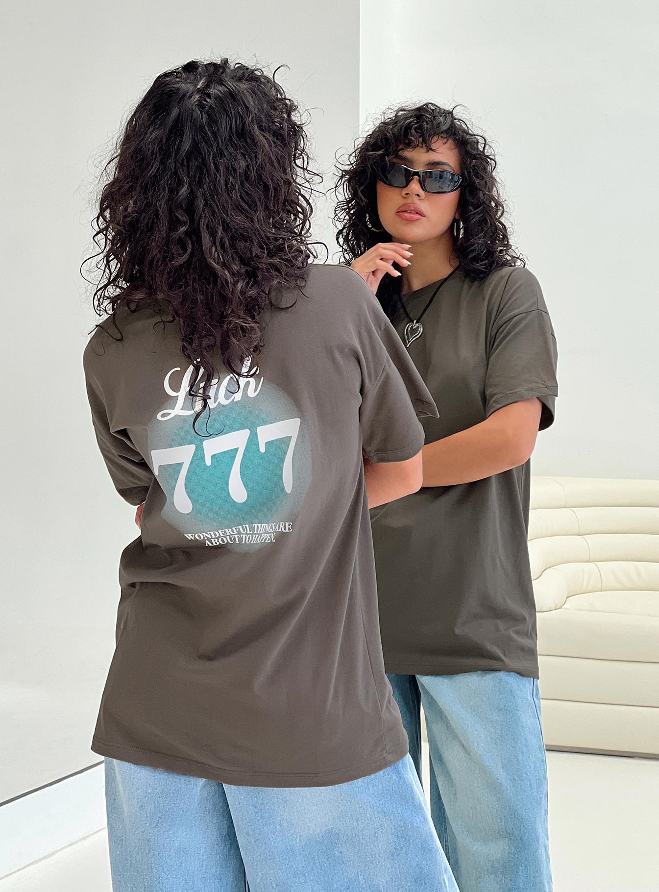 Luck 777 Oversized Tee Black-Vipp Girl