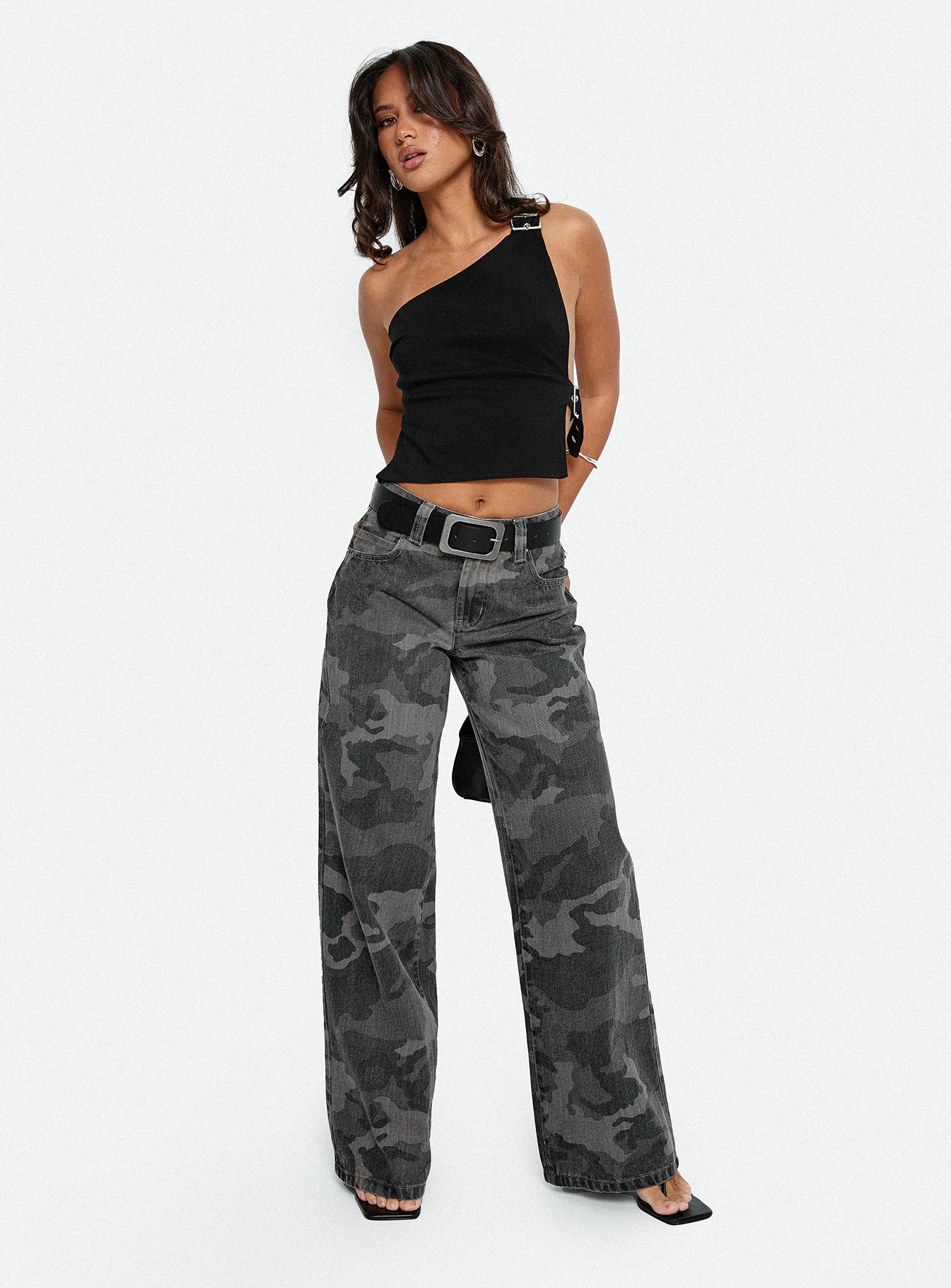 Big Talk Mid Rise Straight Leg Jeans Grey Washed Camo-Vipp Girl