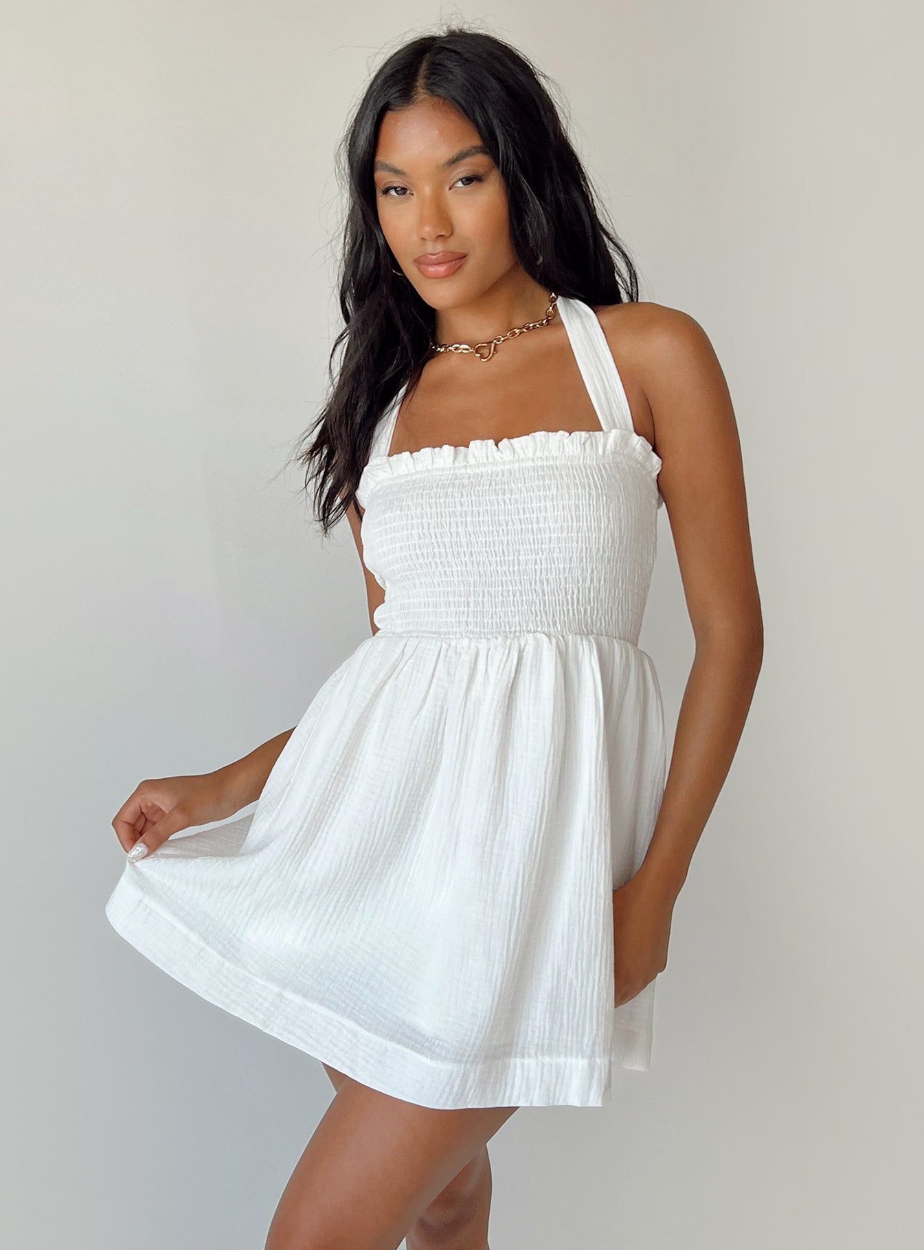 Rhea Mini Dress White-Vipp Girl