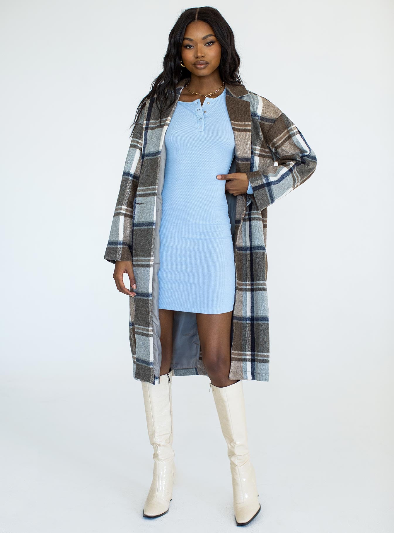 Penelope Coat Brown Check-Vipp Girl