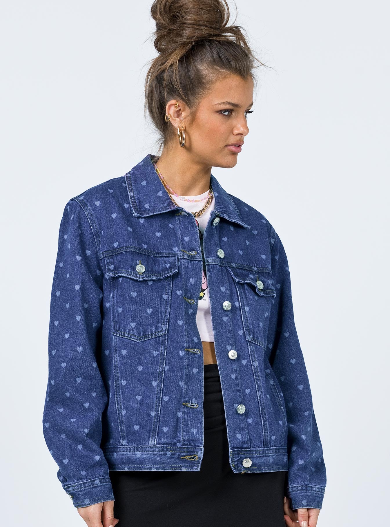 Love Heart Denim Jacket-Vipp Girl