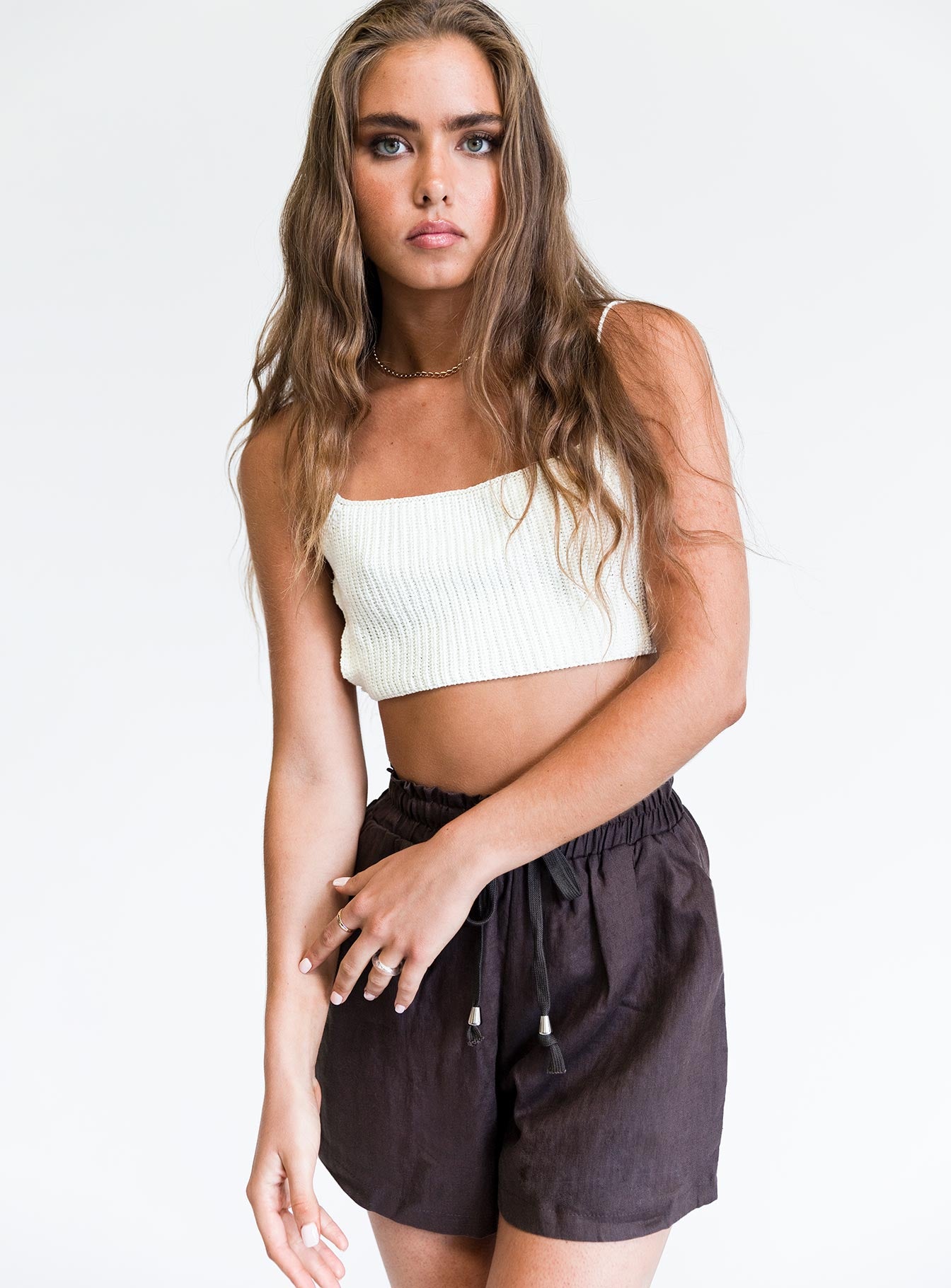 Mary Linen Shorts Brown-Vipp Girl
