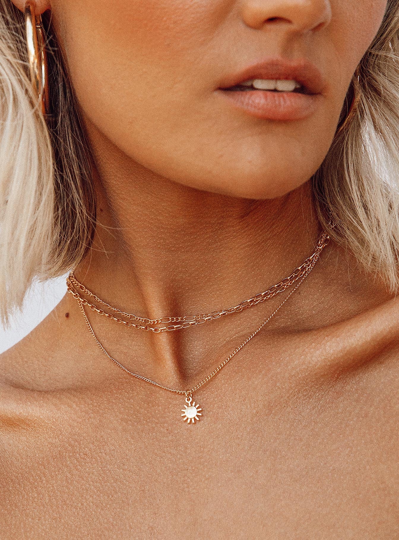 Dainty Sun Necklace Set-Vipp Girl