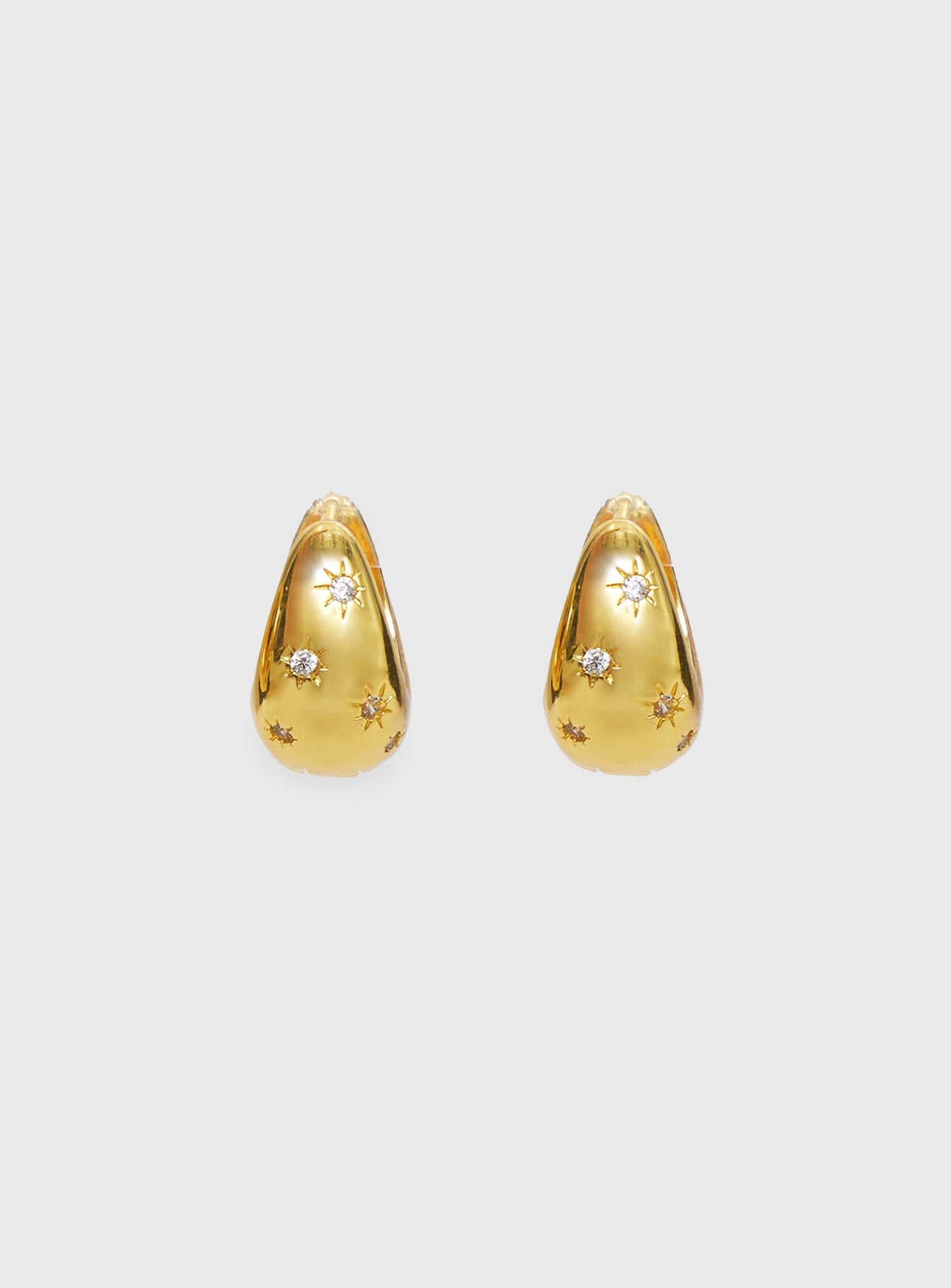 Dahna Diamante Detail Earrings Gold-Vipp Girl