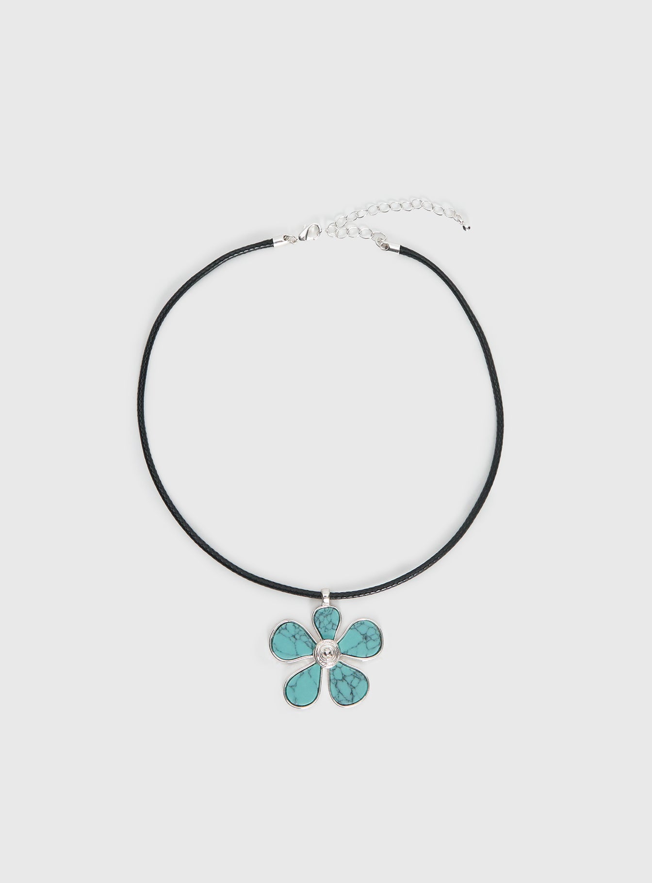 Cuteness Flower Pendant Necklace Black / Blue-Vipp Girl