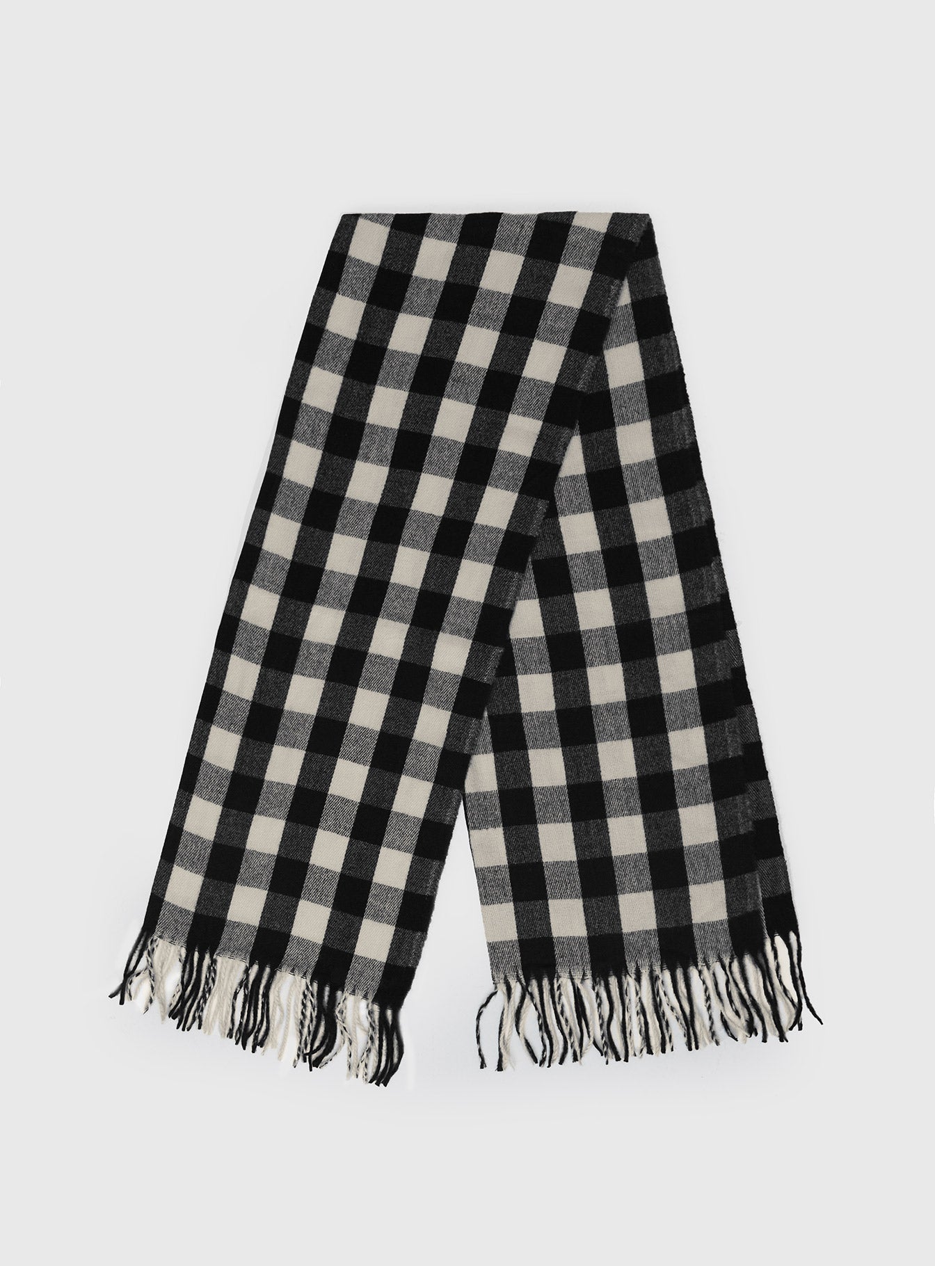 Closed Eyes Scarf Black / White Check-Vipp Girl