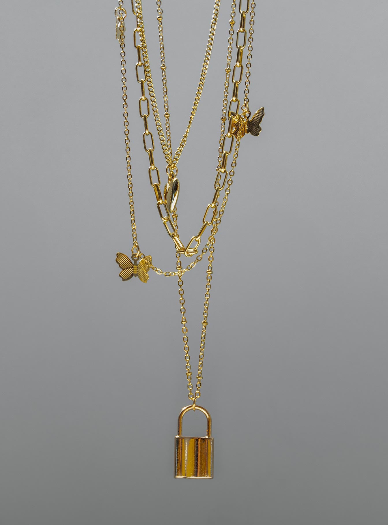 Malin Lock Necklace Gold-Vipp Girl