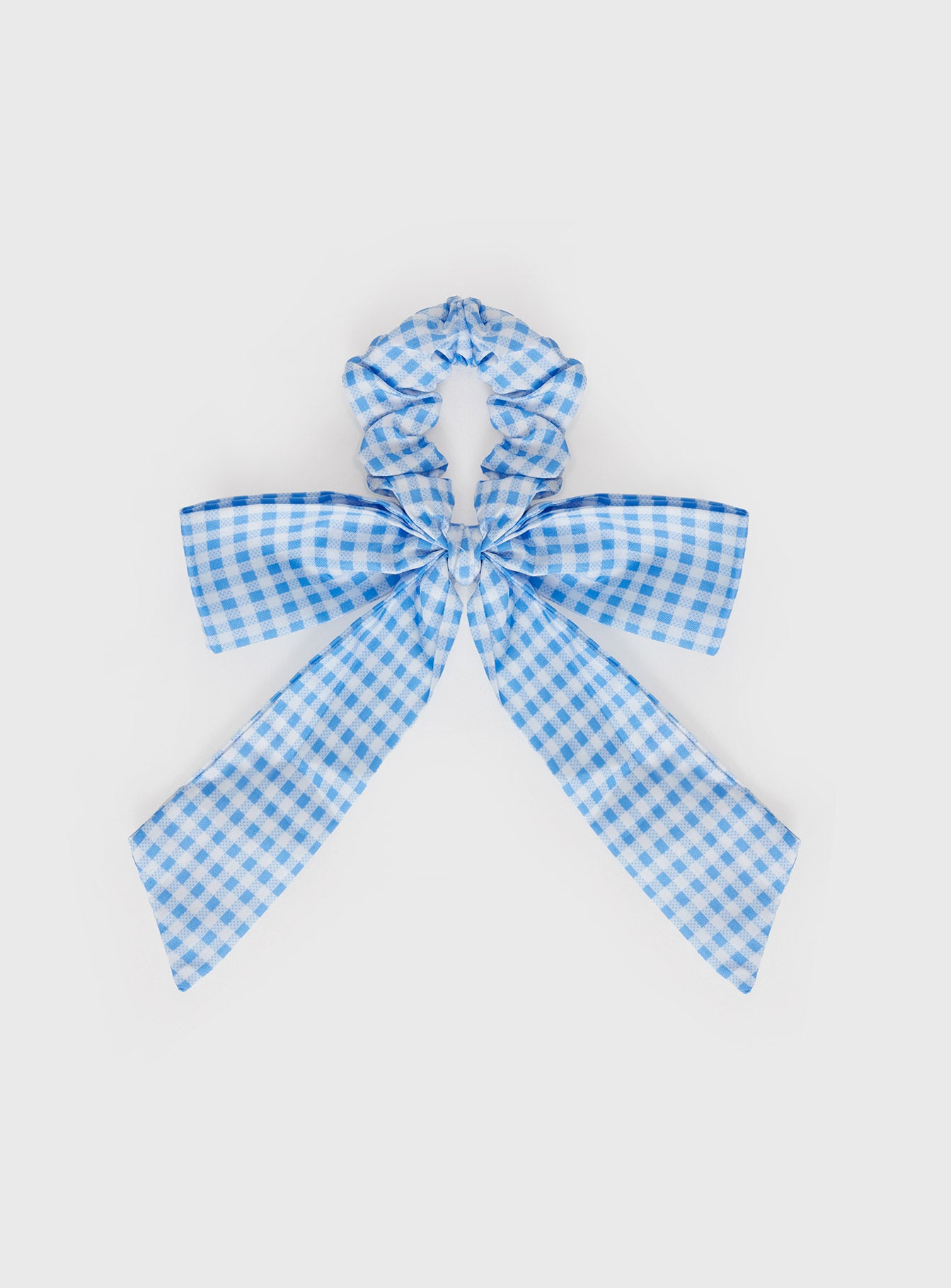 Messa Bow Scrunchie Gingham Blue-Vipp Girl