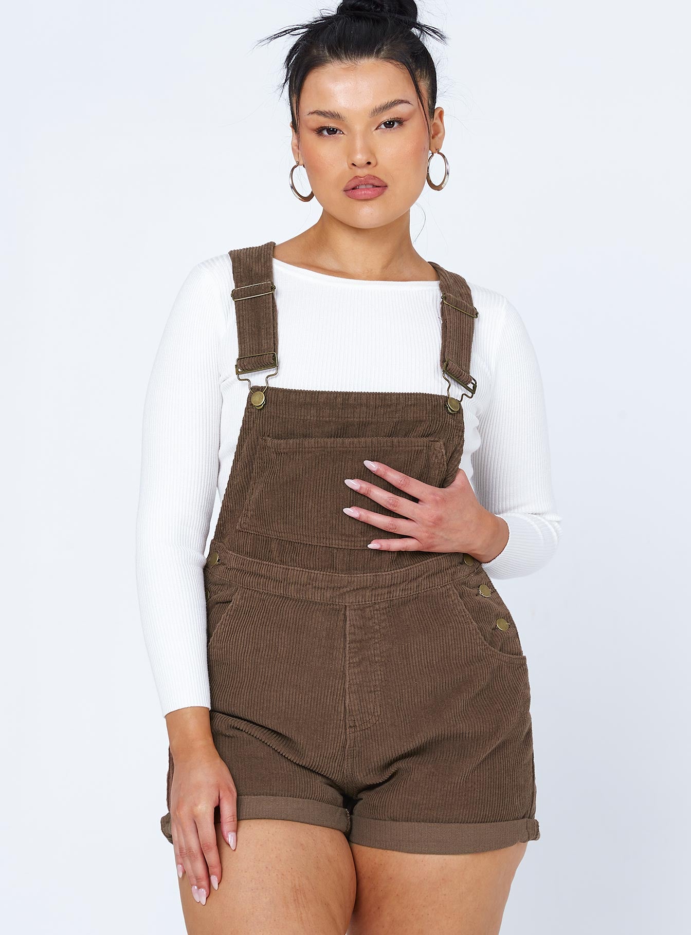Kacey Short Overalls Brown-Vipp Girl