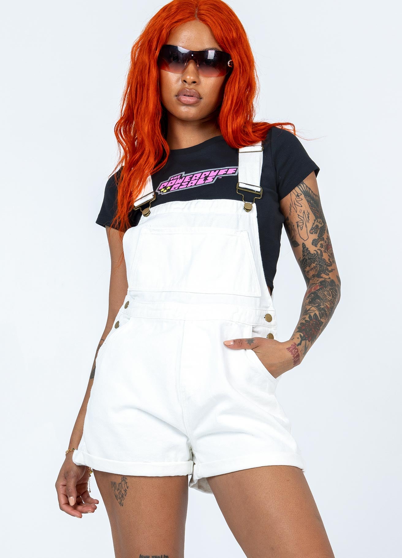 Kacey Short Overalls White-Vipp Girl
