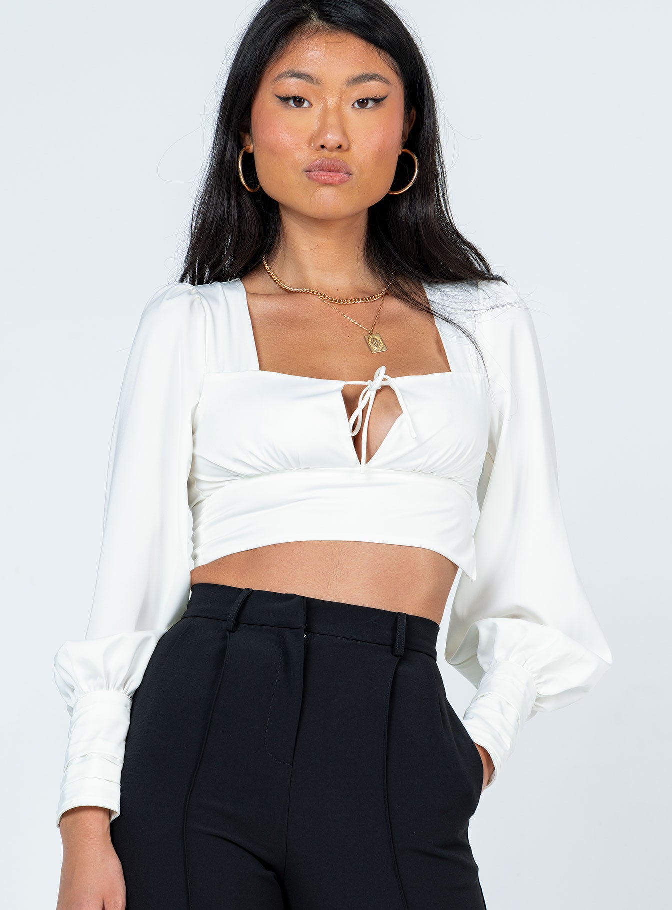 Dimitri Long Sleeve Top White-Vipp Girl