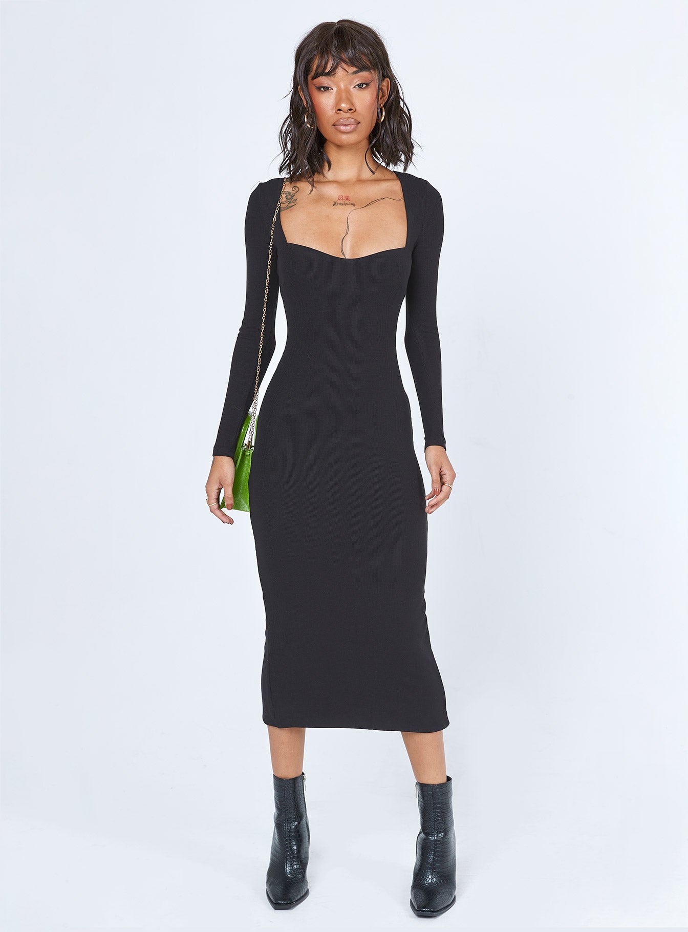 Nolan Midi Dress Black Tall-Vipp Girl