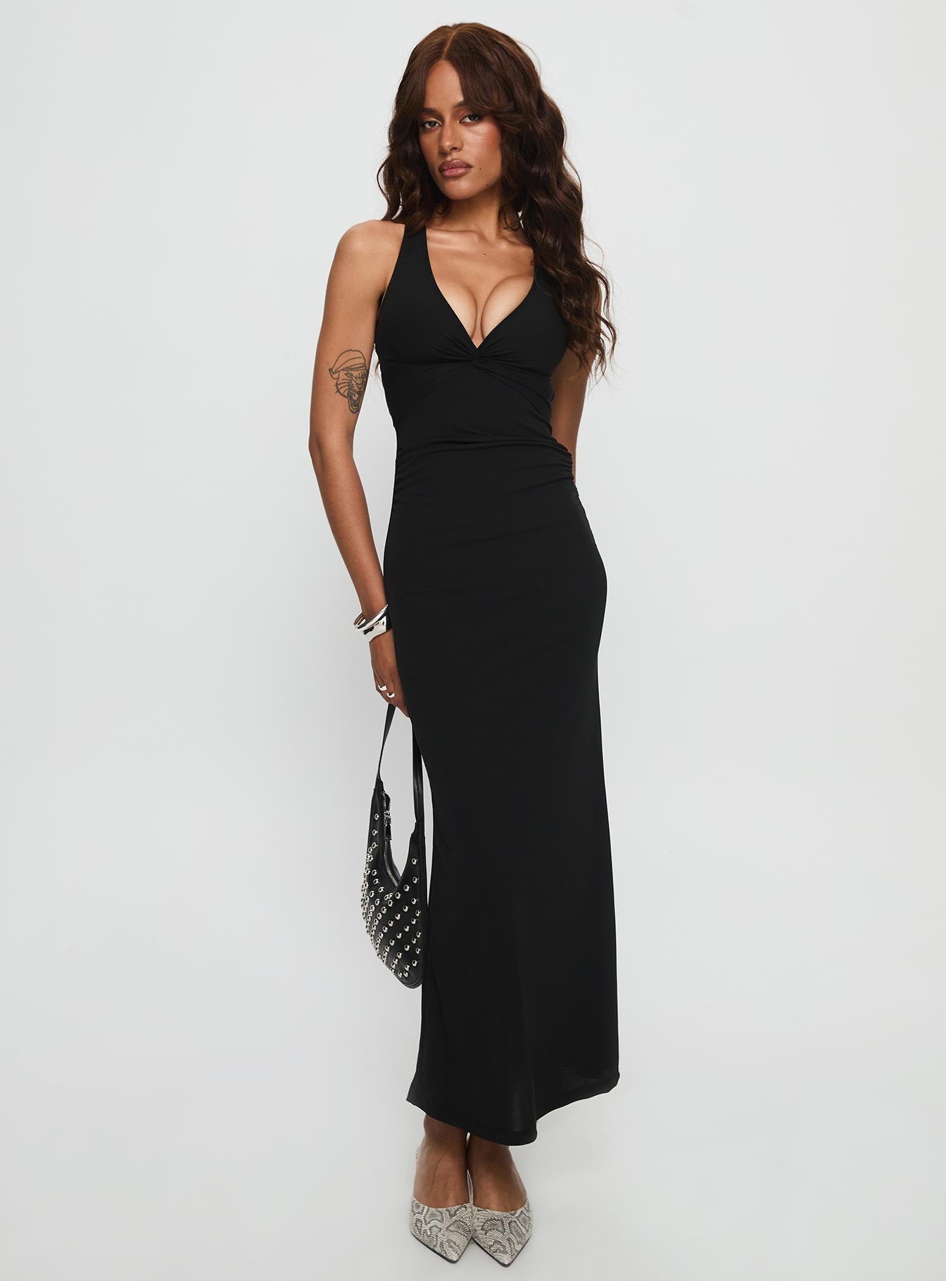 Mesmerise Halter Maxi Dress Black-Vipp Girl