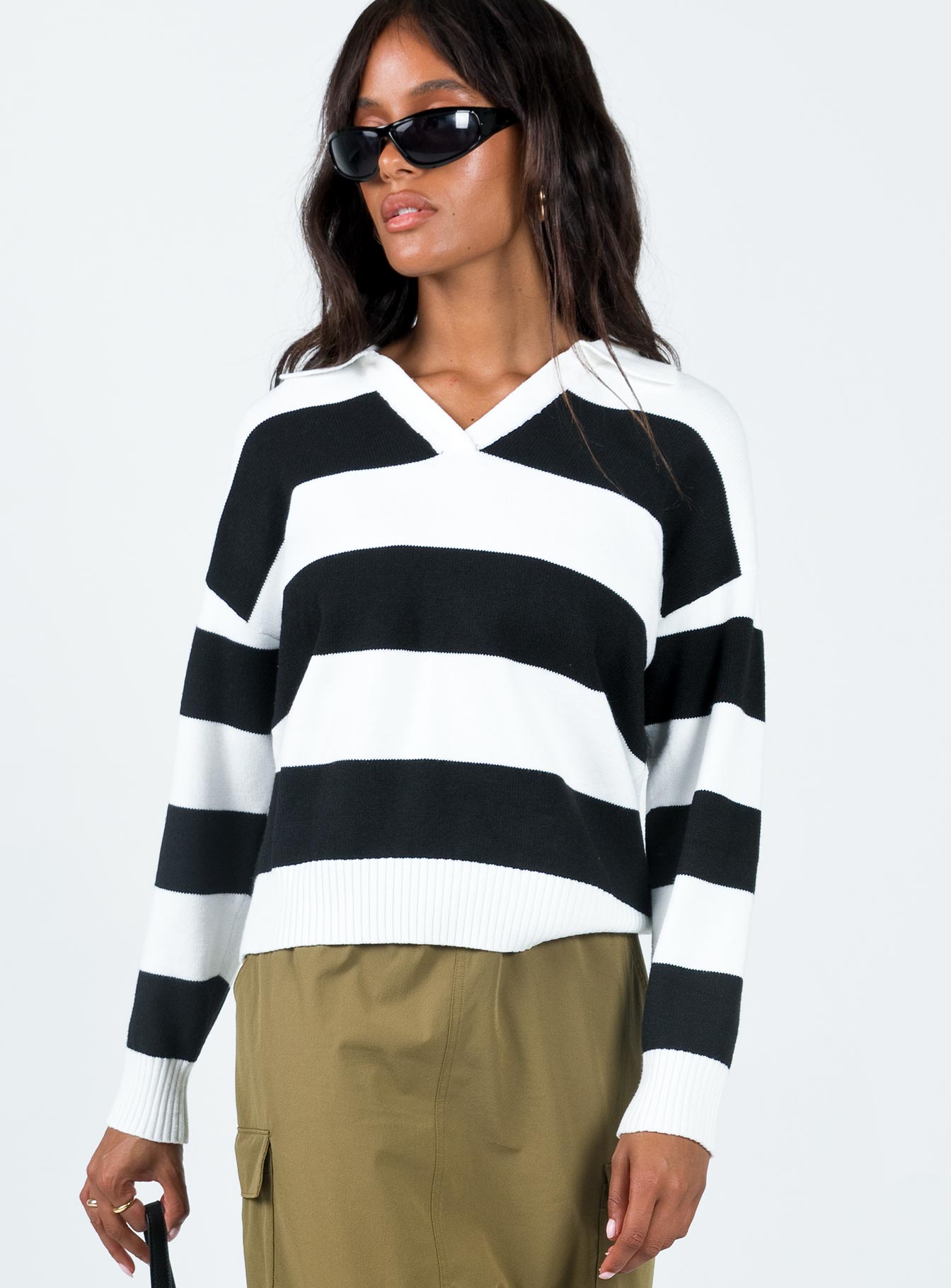Caird Polo Sweater Black/White-Vipp Girl