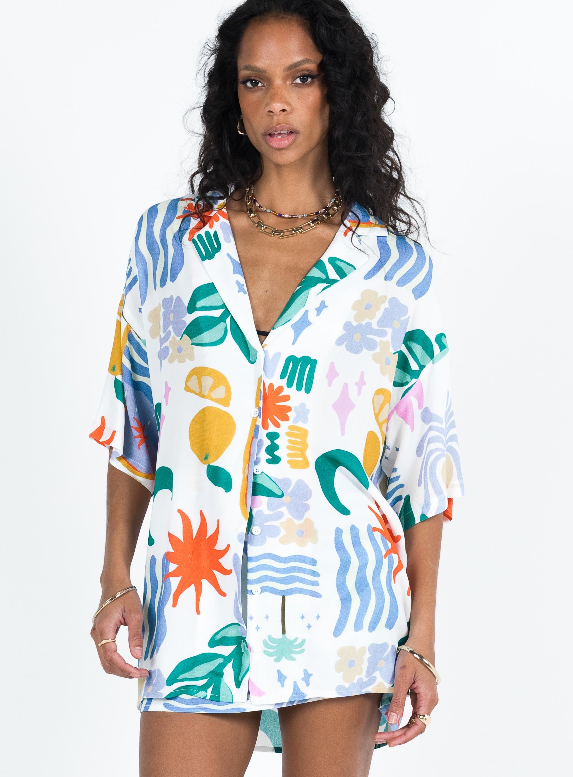 Caraliia Shirt Blue Multi-Vipp Girl