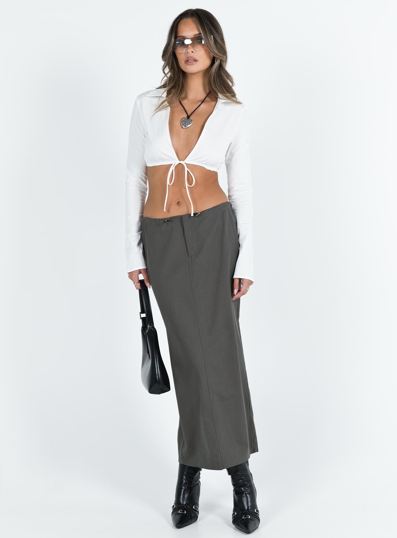 Mistry Midi Skirt Slate-Vipp Girl