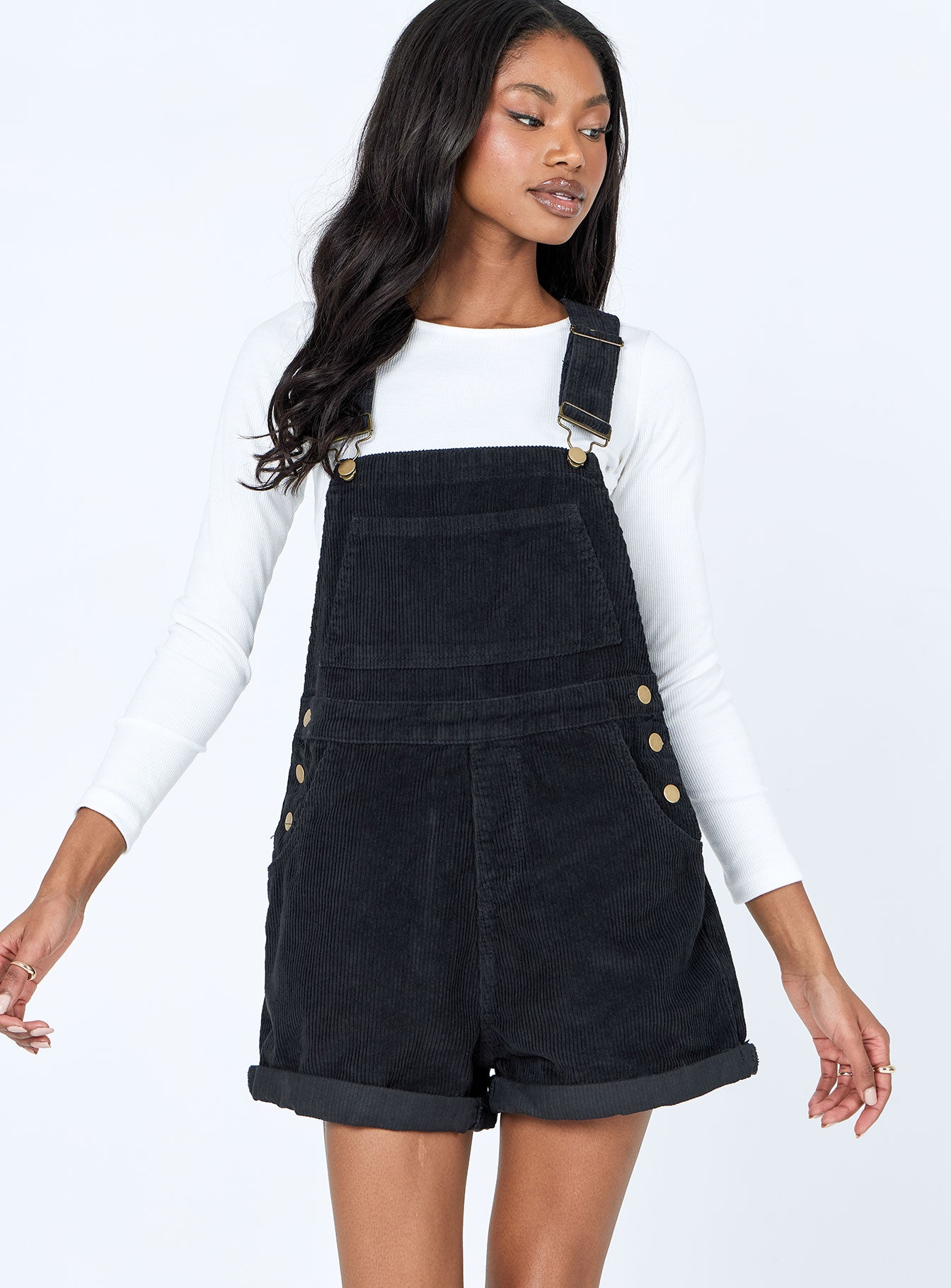 Kacey Short Overalls Black-Vipp Girl