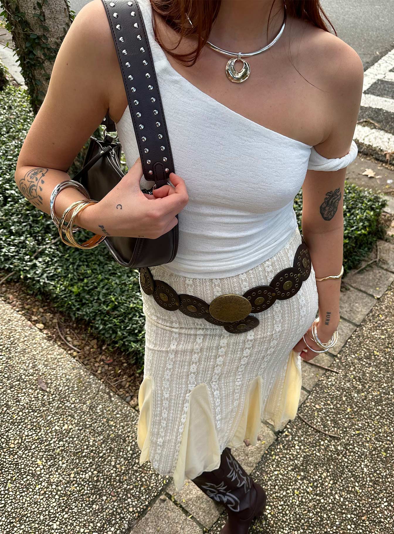 Messenger One Shoulder Top White-Vipp Girl