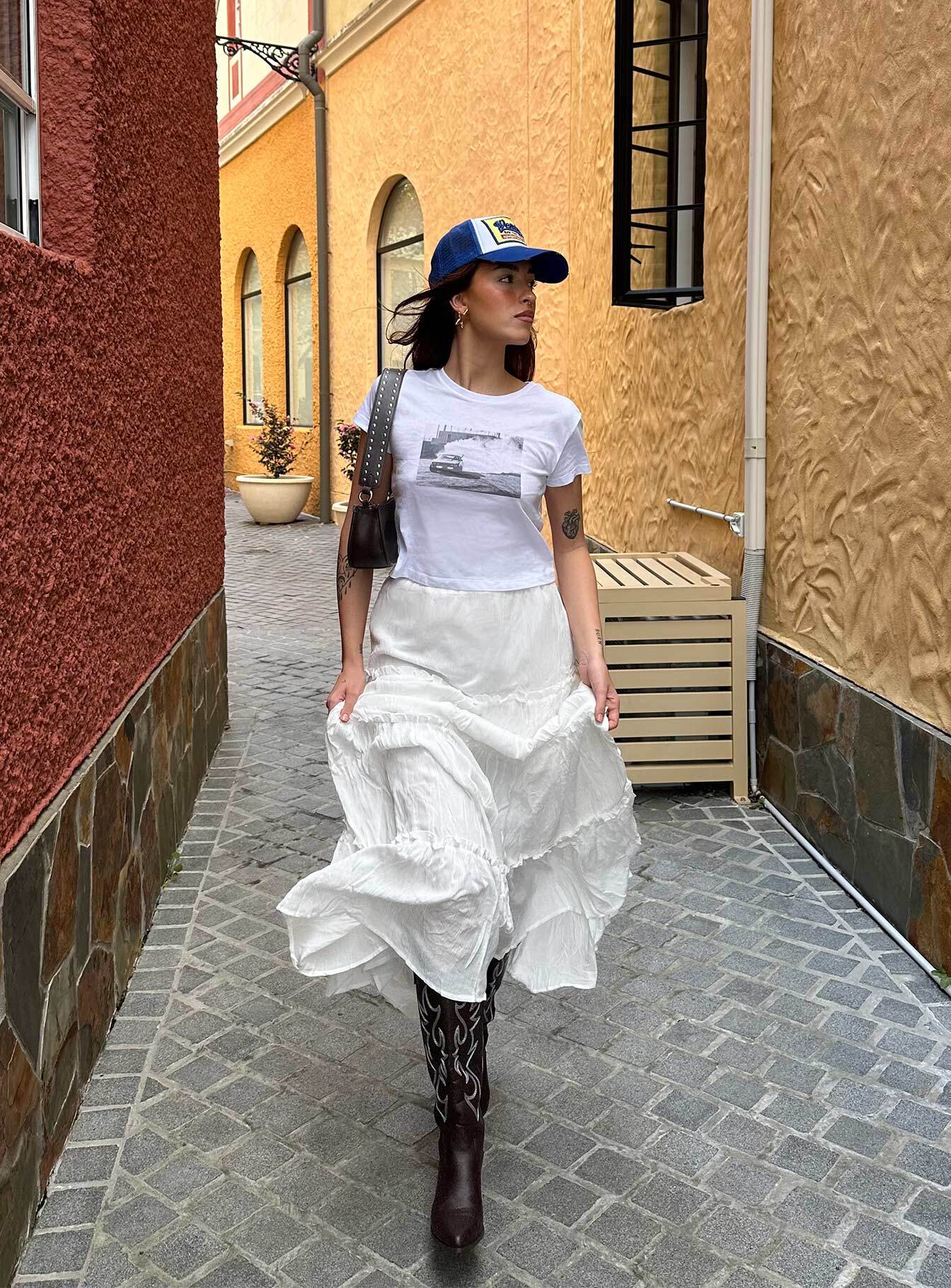 Miriah Maxi Skirt White-Vipp Girl