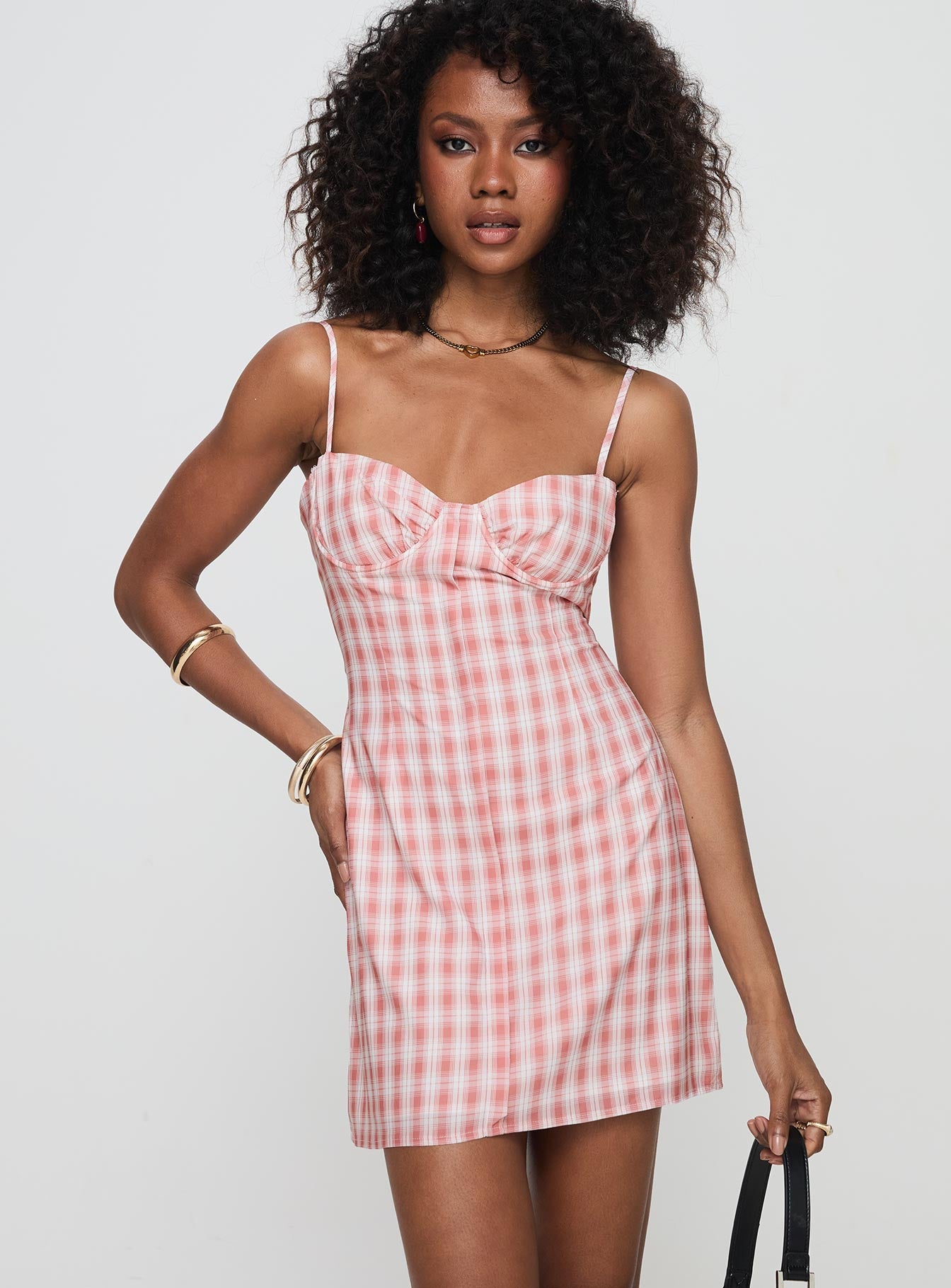 Poto Mini Dress Pink Check-Vipp Girl