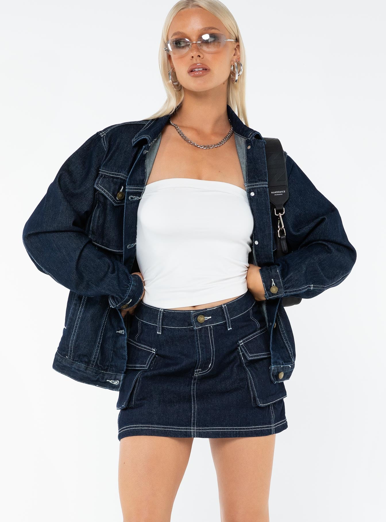 Junie Denim Mini Skirt Indigo-Vipp Girl