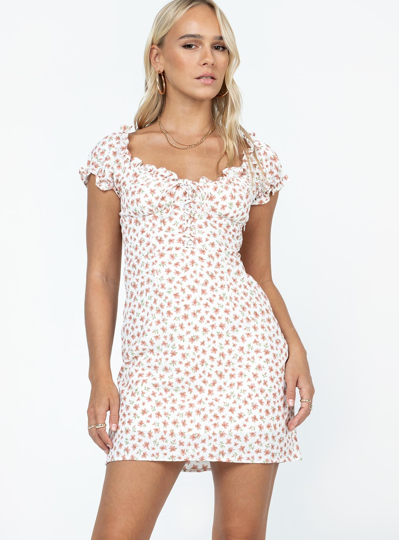 Reuben Mini Dress White Floral-Vipp Girl