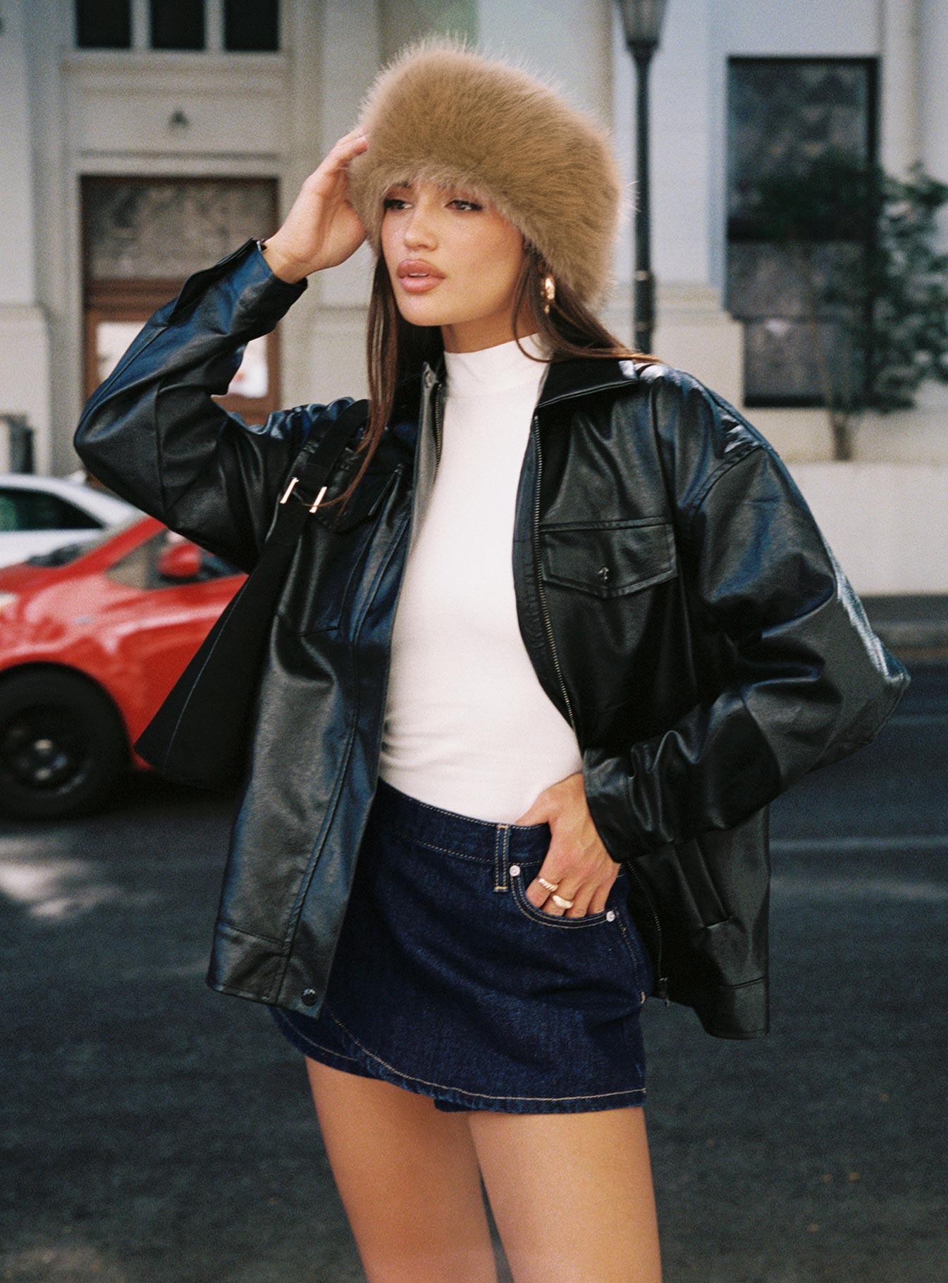 Callie Faux Leather Jacket Black-Vipp Girl