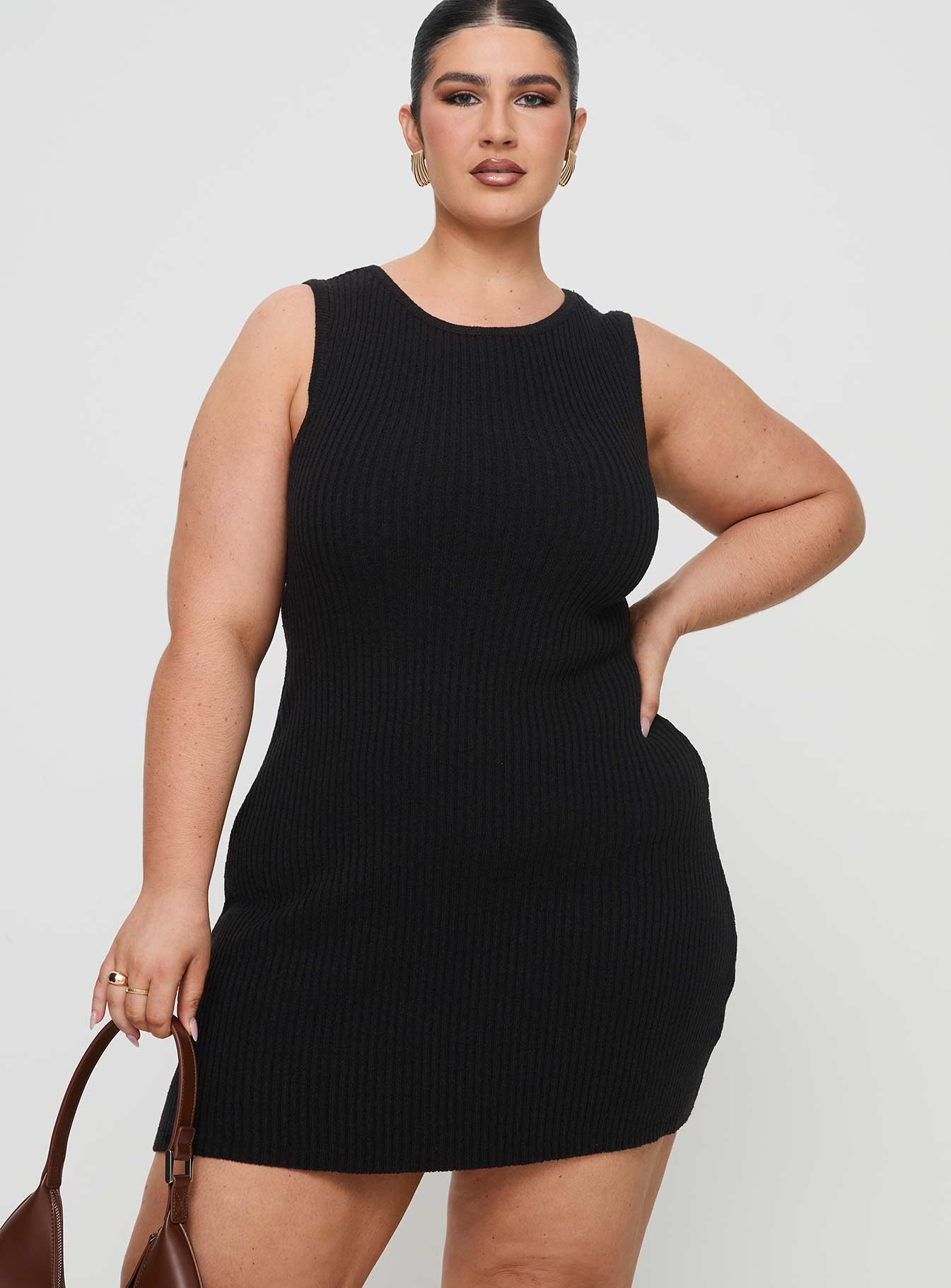 Osment Knit Mini Dress Black Curve-Vipp Girl