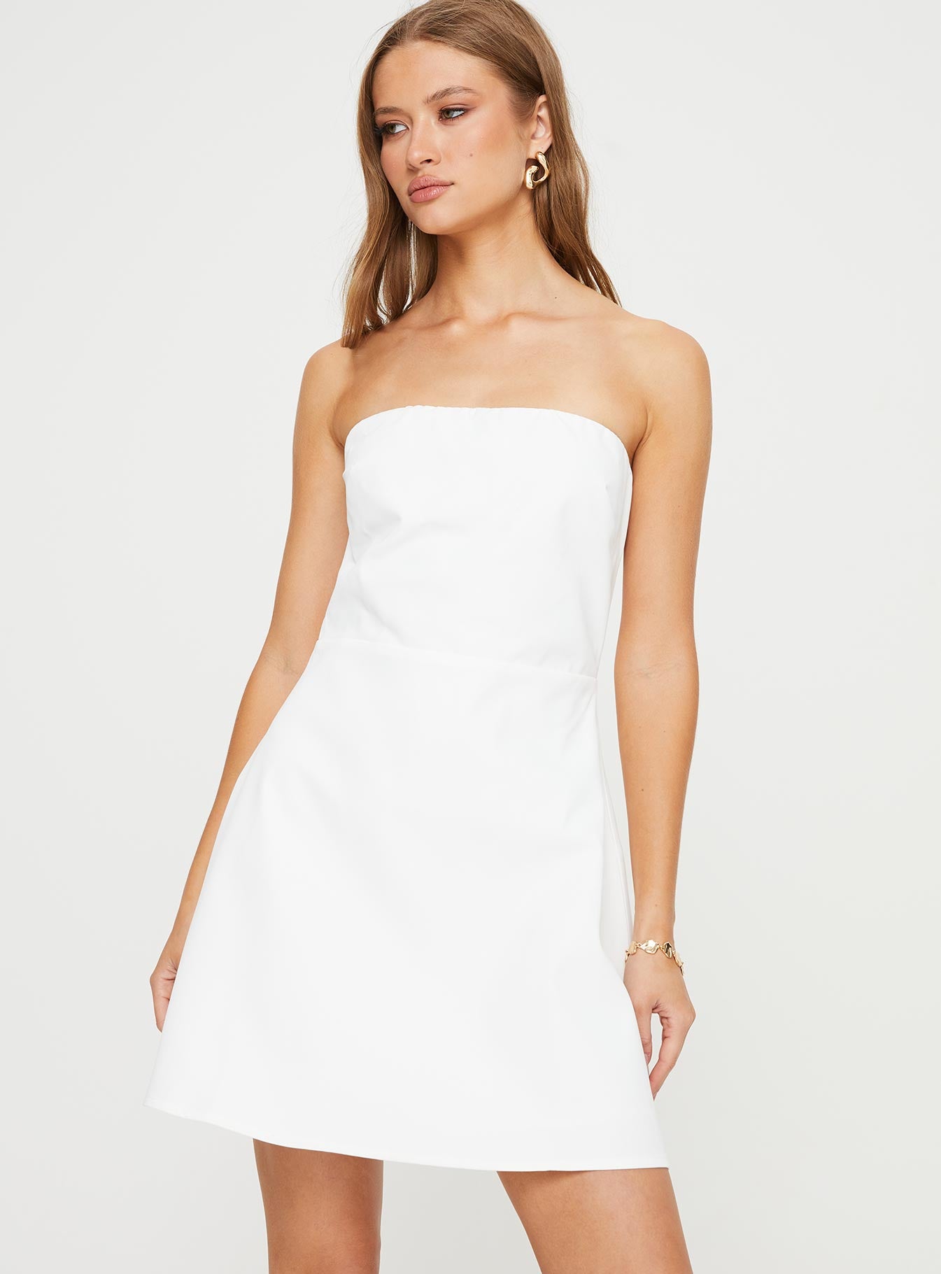 Ostro Strapless Mini Dress White-Vipp Girl