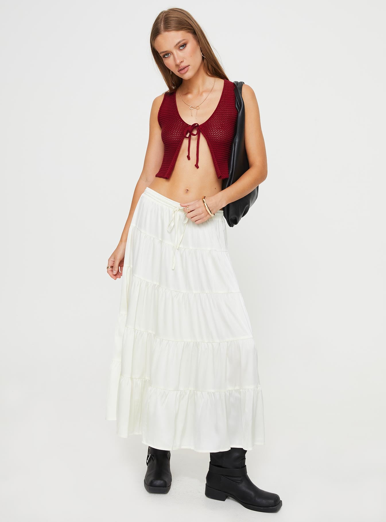 Keira Tiered Maxi Skirt Porcelain-Vipp Girl
