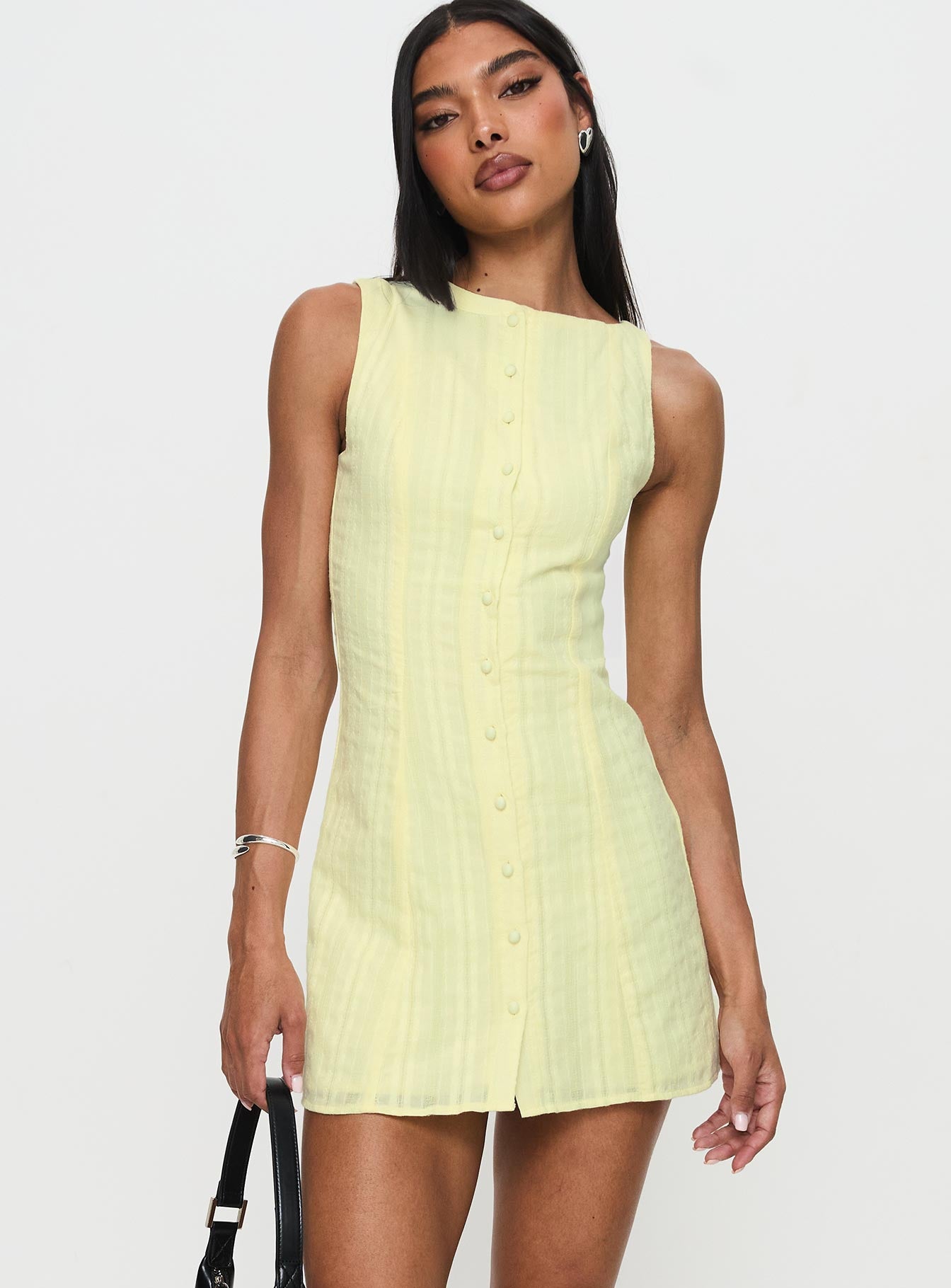 Mimsie Embroidered Mini Dress Lemon-Vipp Girl