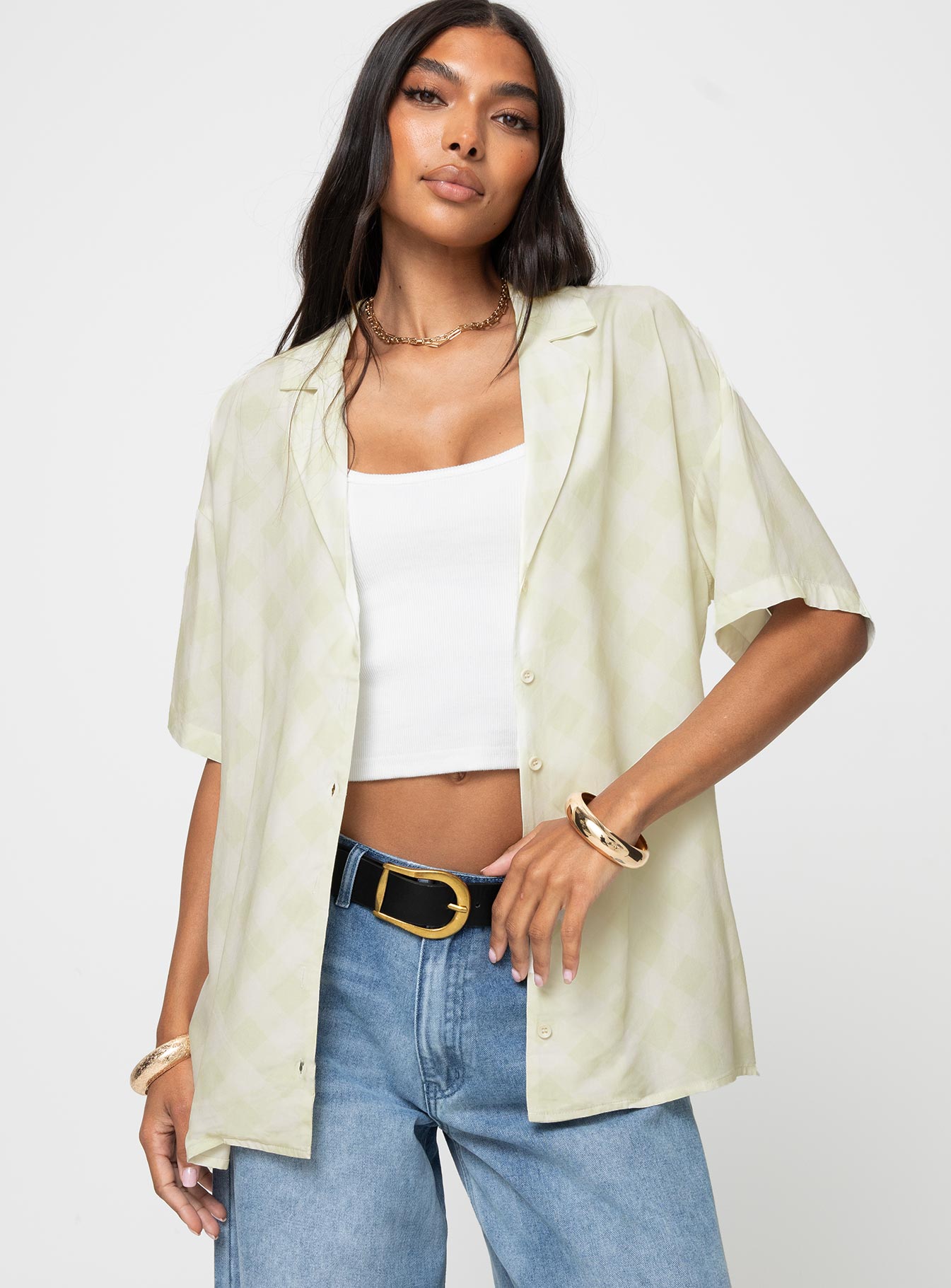 Caraliia Shirt Green Check-Vipp Girl