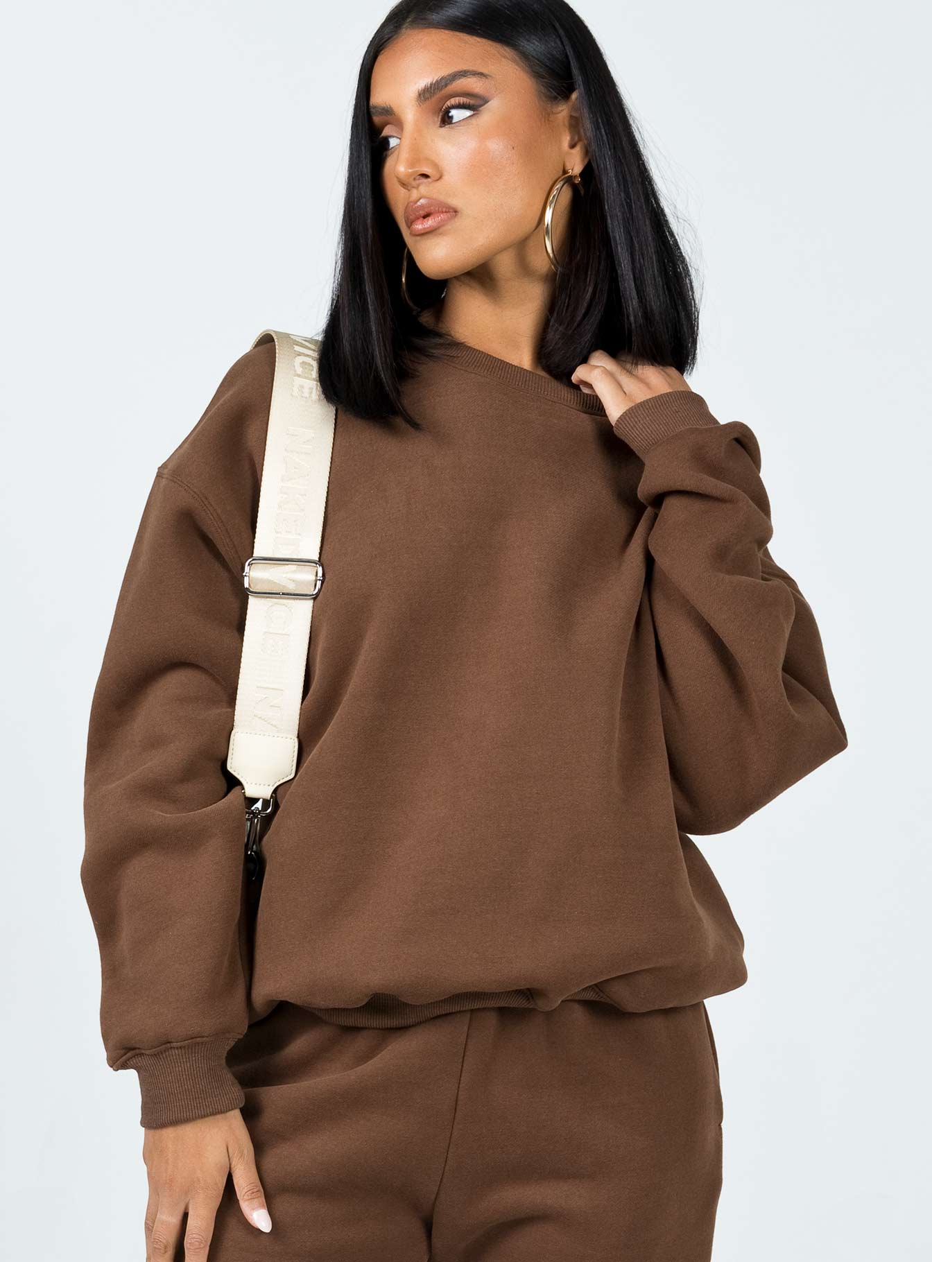 Club Basic Crewneck Sweatshirt Brown-Vipp Girl