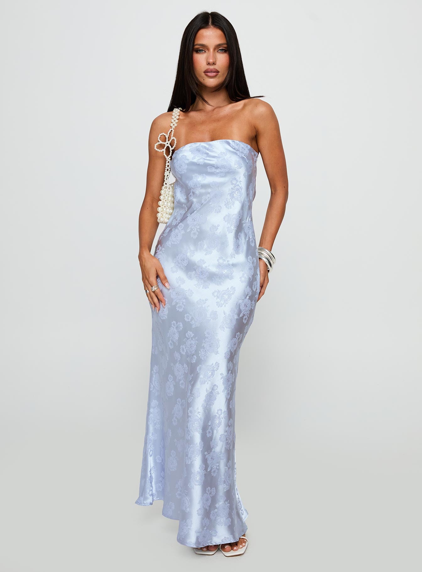 Haley Maxi Dress Blue Jacquard-Vipp Girl