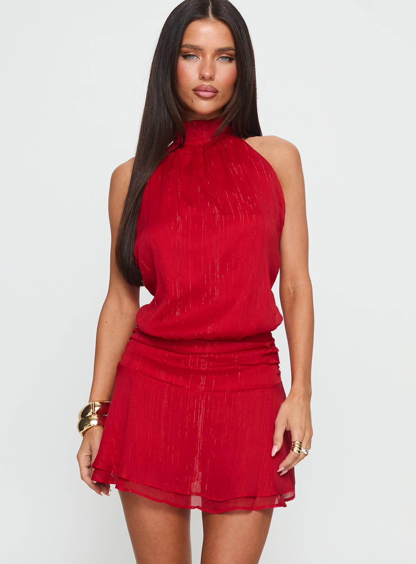 Maelis Backless Playsuit Red-Vipp Girl