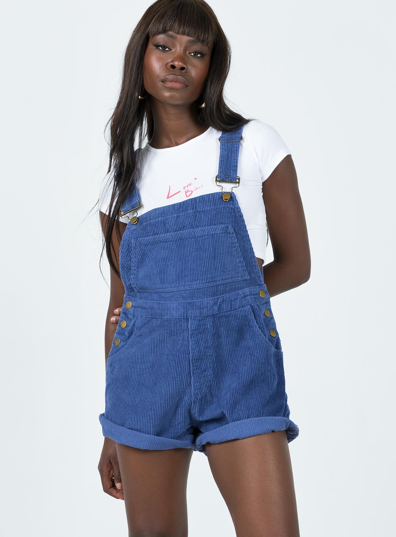 Kacey Short Overalls Navy Cord-Vipp Girl