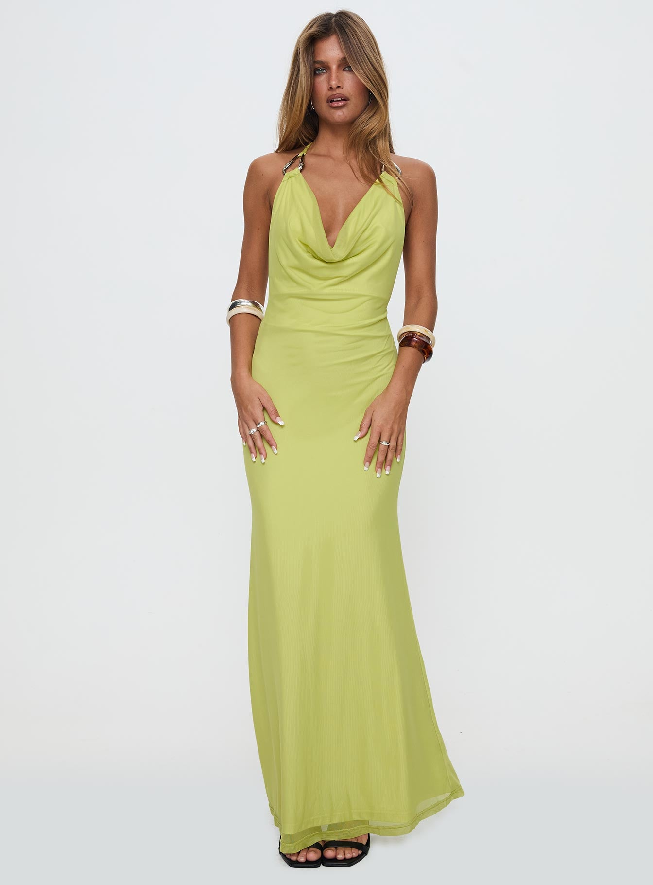 Rhaenyra Halter Maxi Dress Green-Vipp Girl