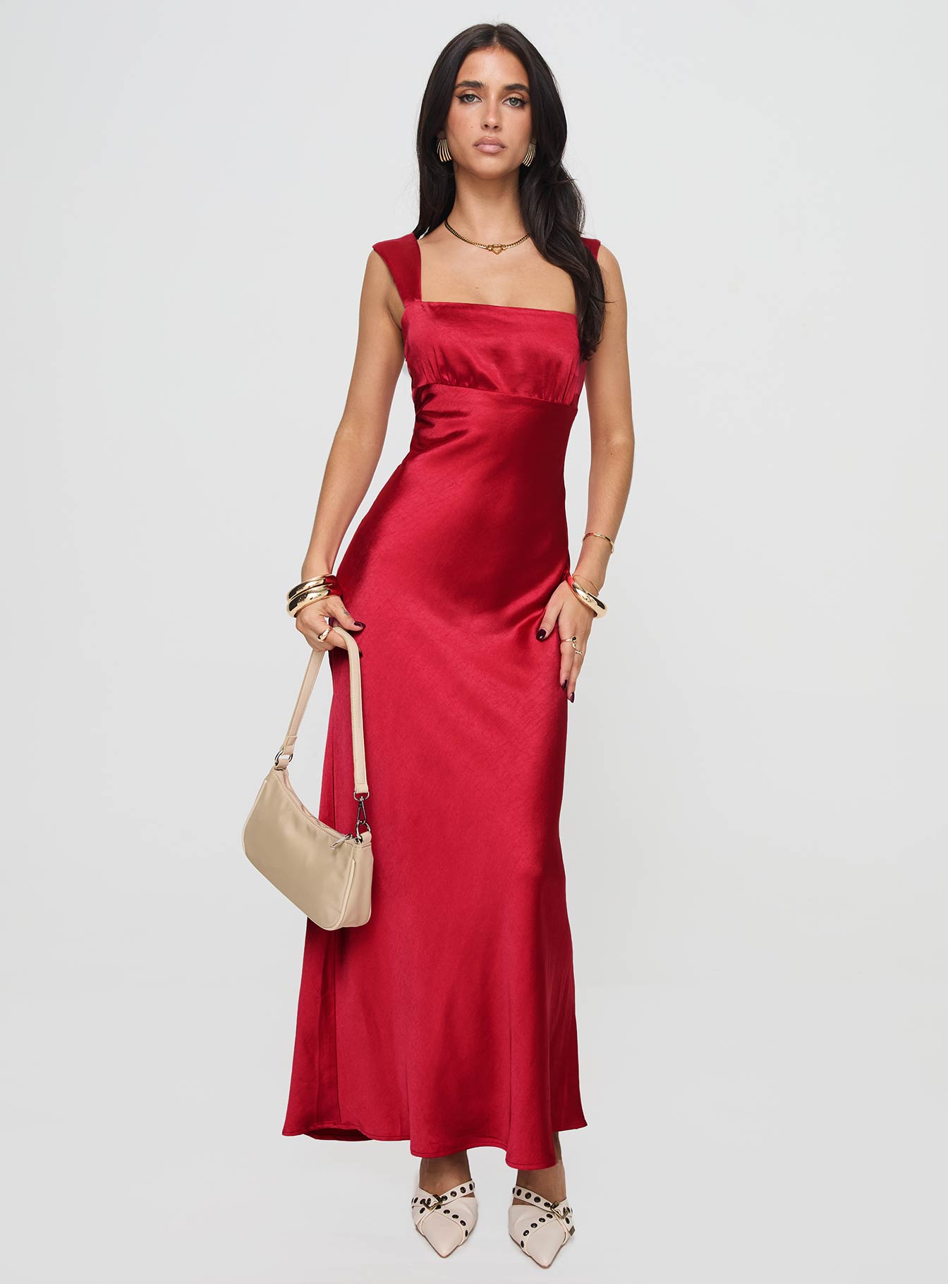 Radioactive Bias Cut Maxi Dress Red-Vipp Girl