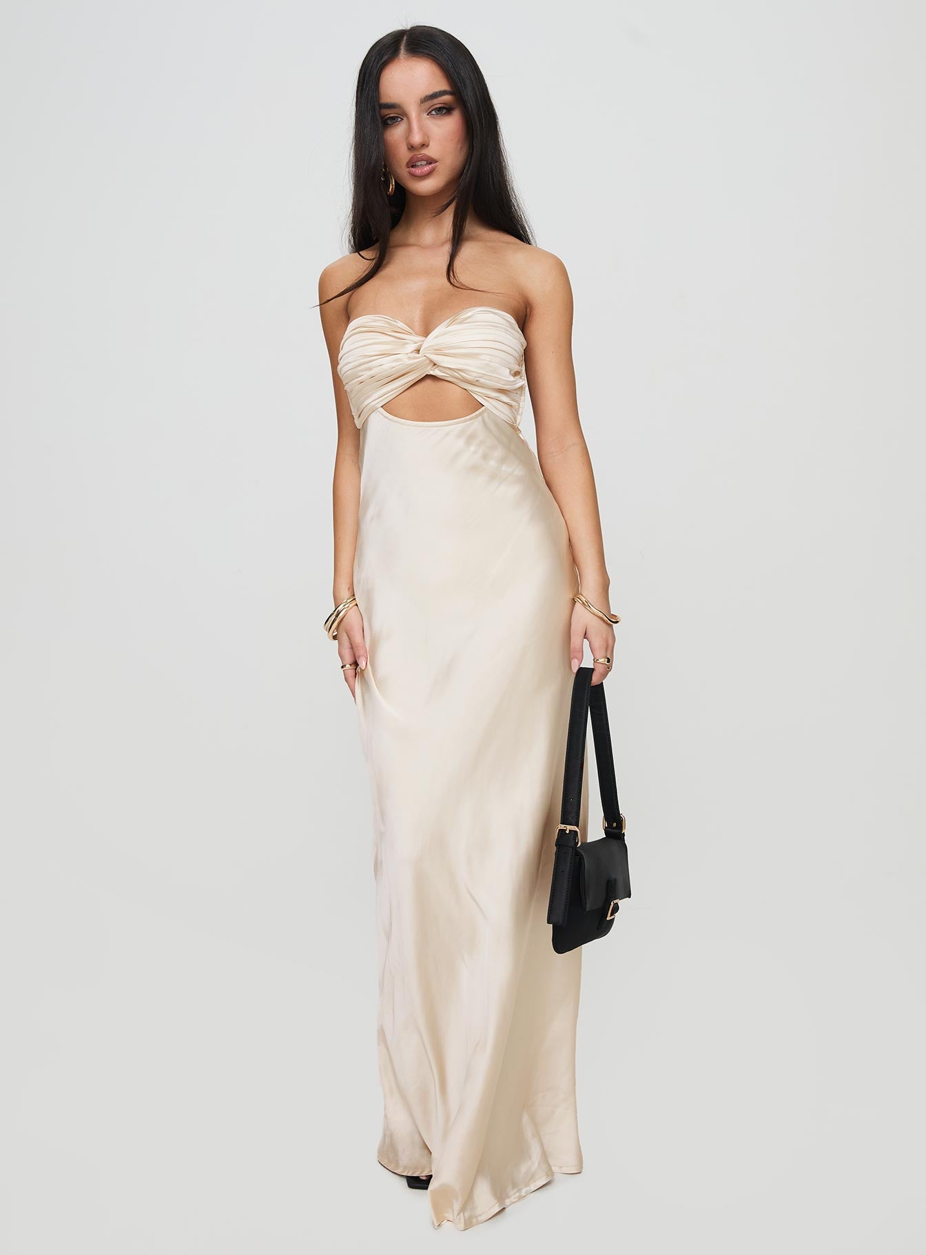 Faviola Strapless Maxi Dress Champagne-Vipp Girl