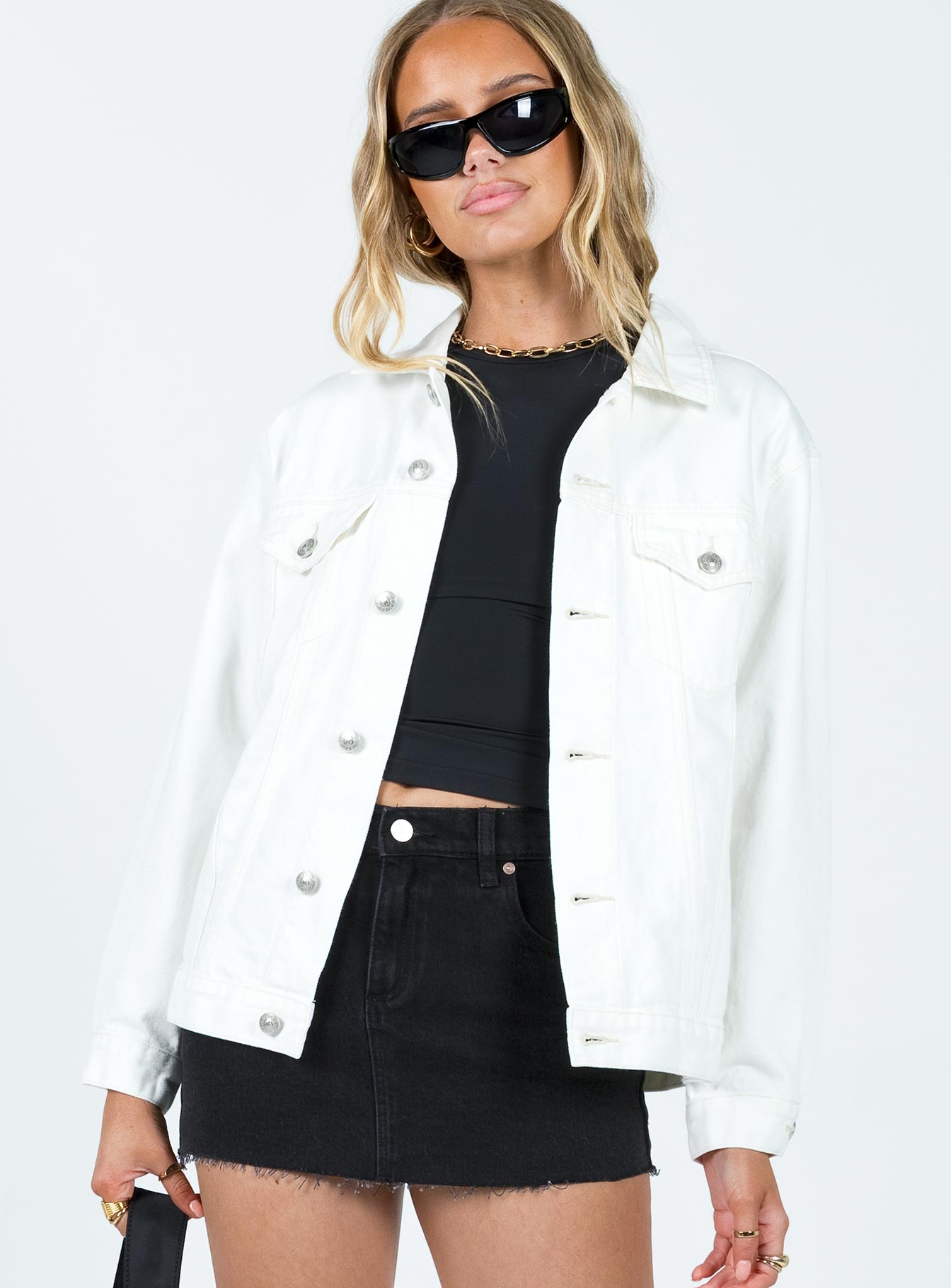 Kaleena Denim Jacket Ivory-Vipp Girl