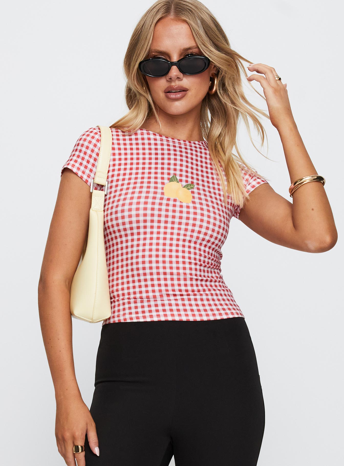 Marcello Graphic Top Red Check-Vipp Girl