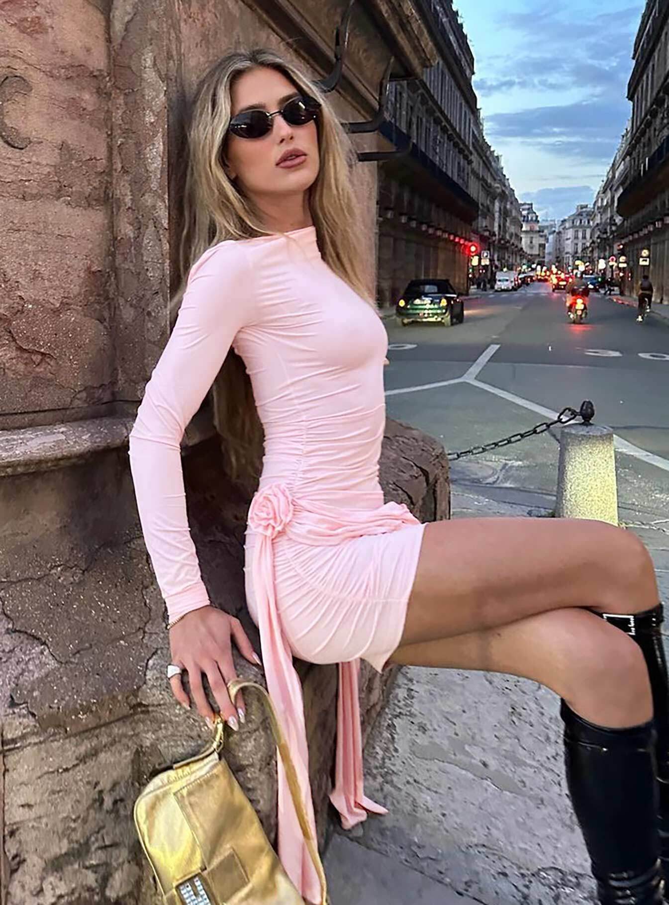 Glory Mini Dress Blush-Vipp Girl