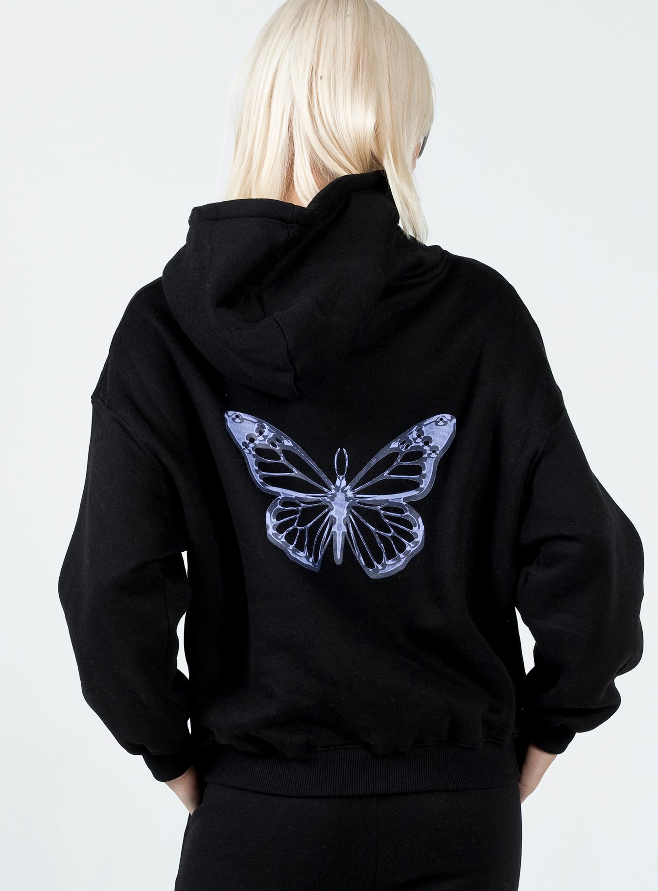 Lilly Butterfly Hoodie Black-Vipp Girl
