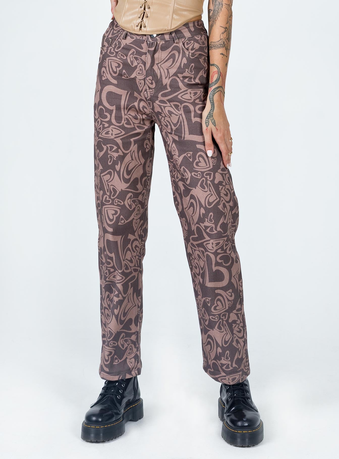 Dameela Straight Leg Jeans Brown-Vipp Girl