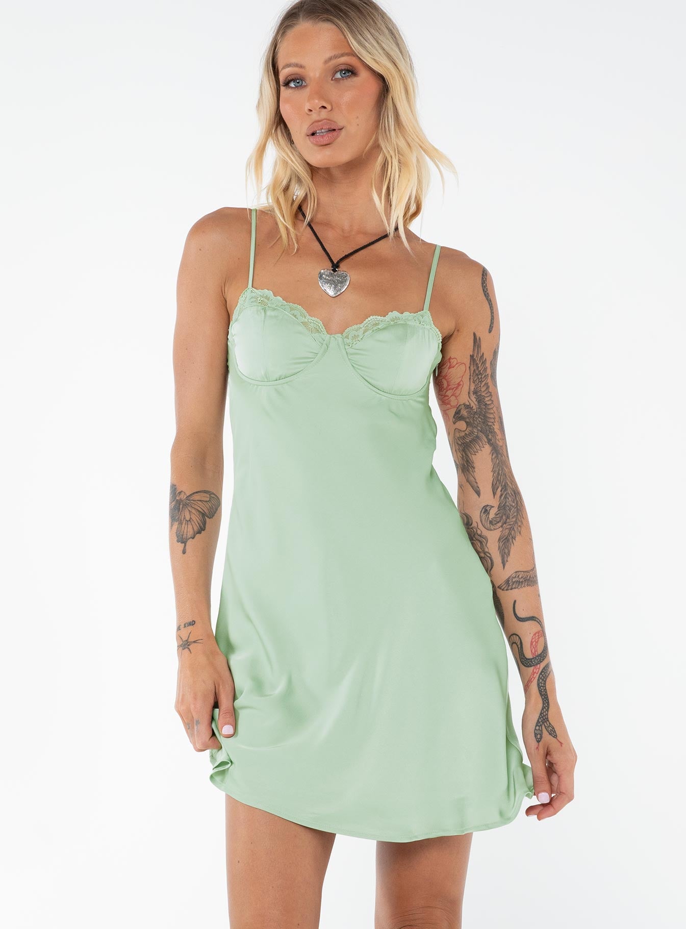 Moniz Mini Dress Sage Tall-Vipp Girl