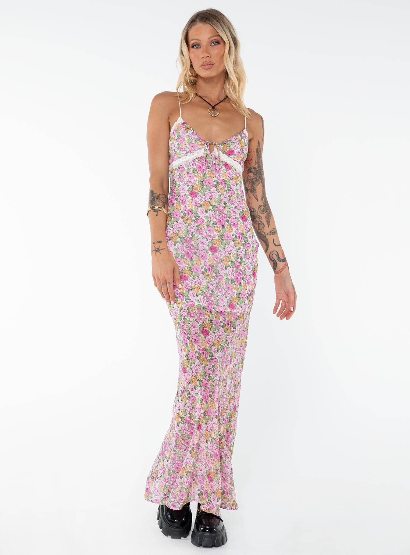 Emily Maxi Dress Pink Floral Tall-Vipp Girl