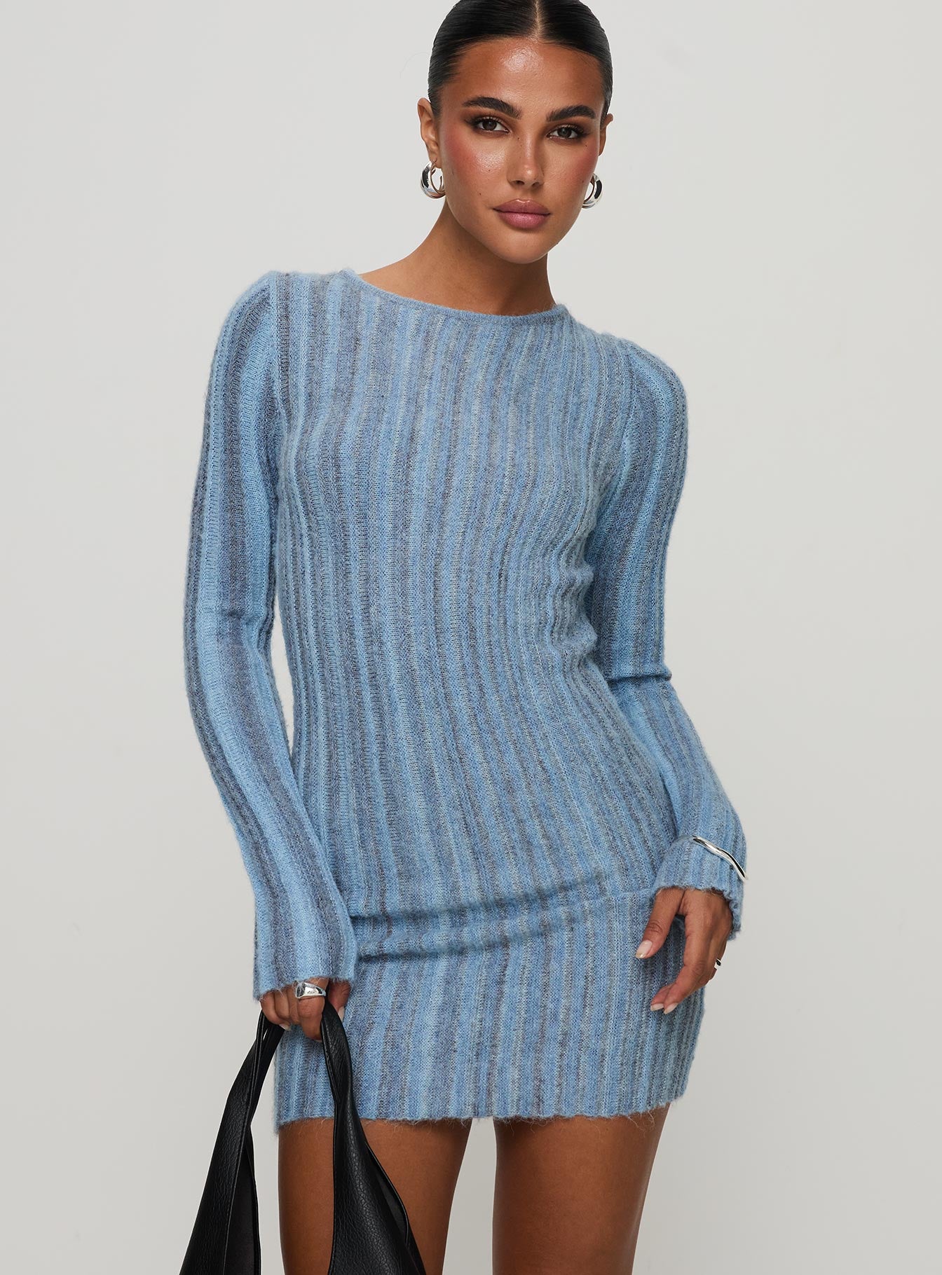 Postcodes Long Sleeve Mini Dress Blue-Vipp Girl